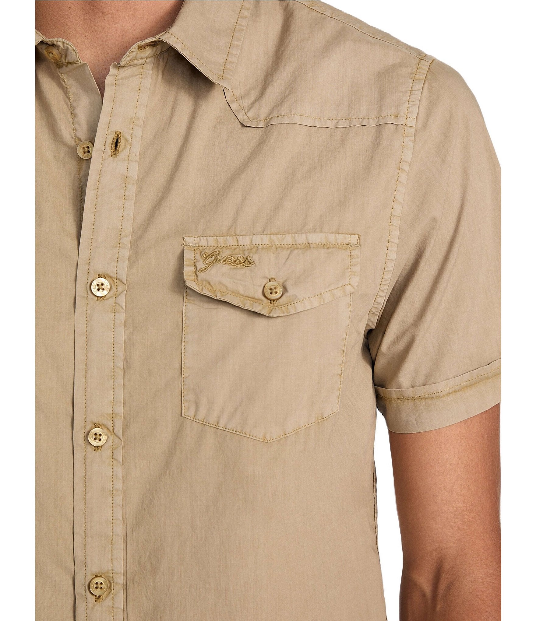 Guess Nottingham Short Sleeve Poplin Western Shirt