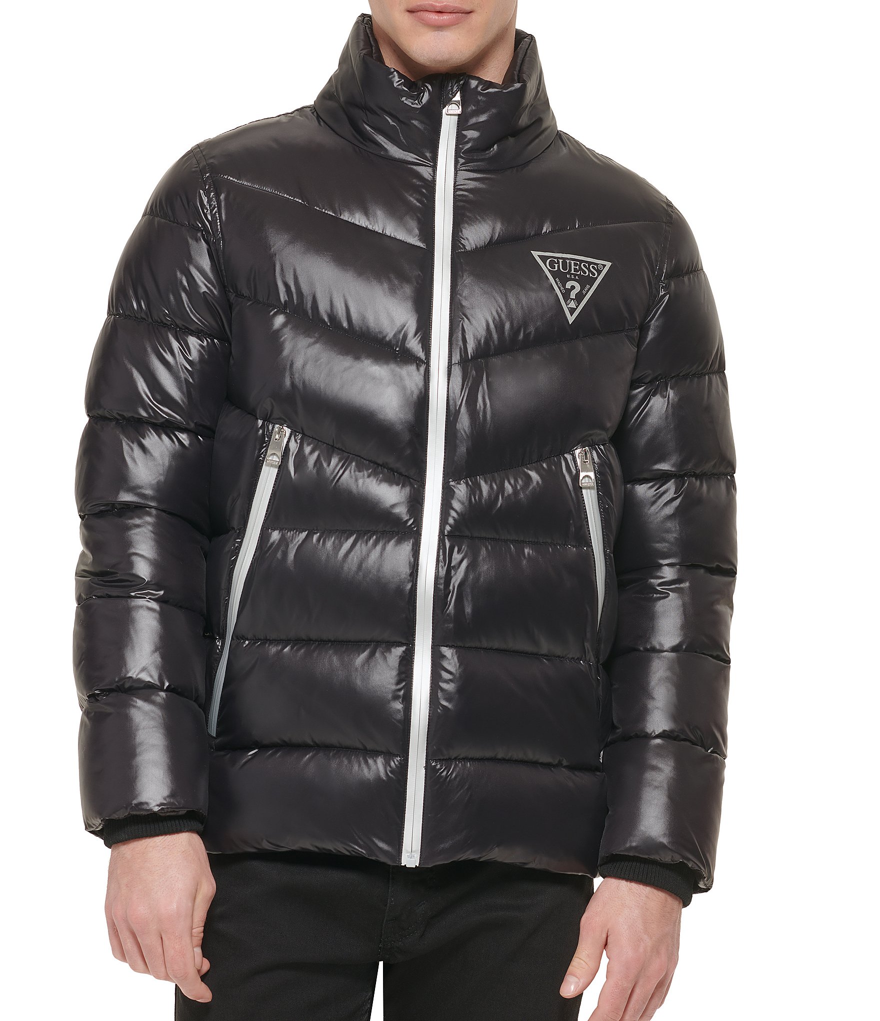 Dry Touch Nylon Hooded Puffer Jacket - Black