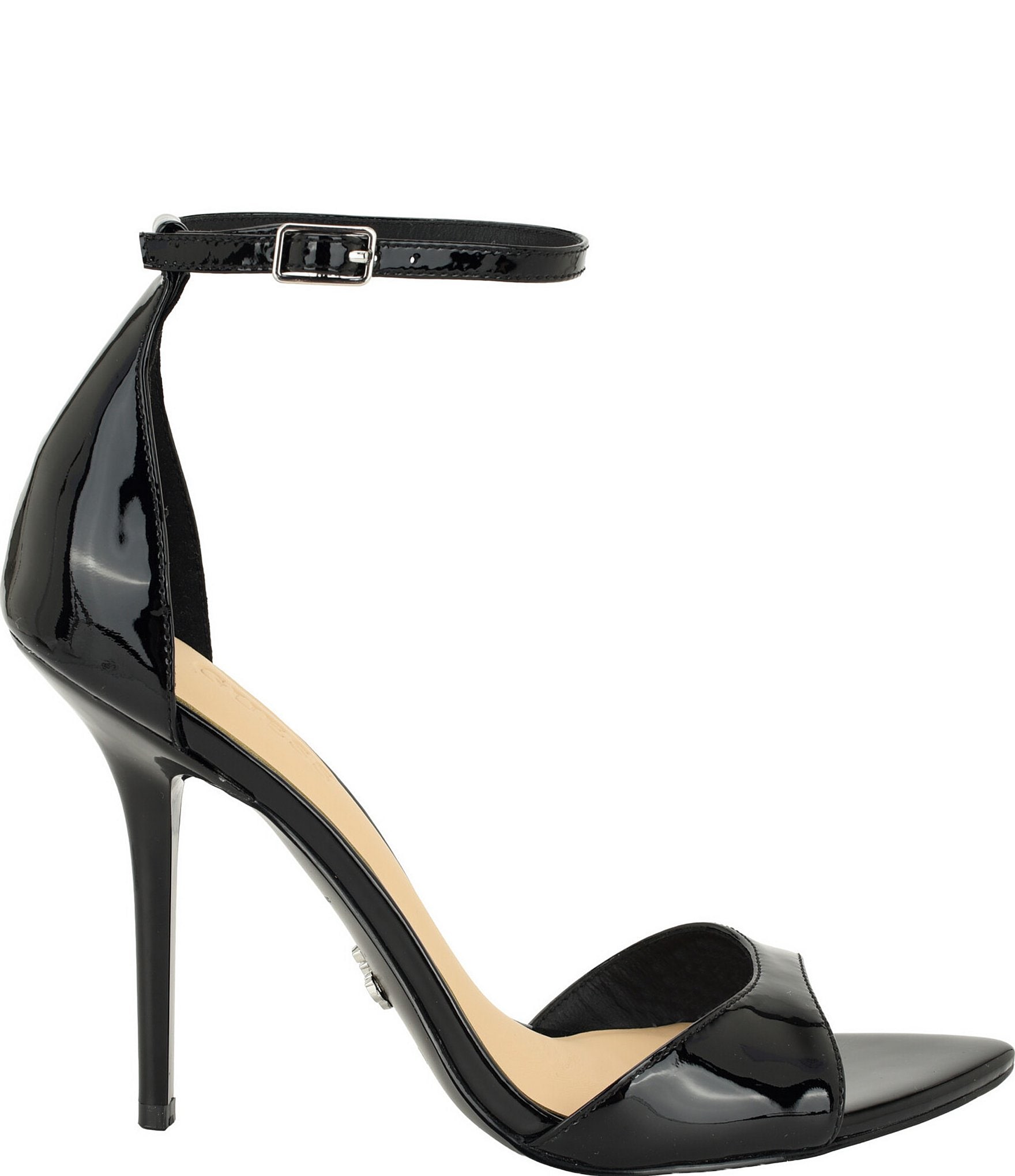 Guess Olivey Patent Leather Ankle Strap Dress Sandals