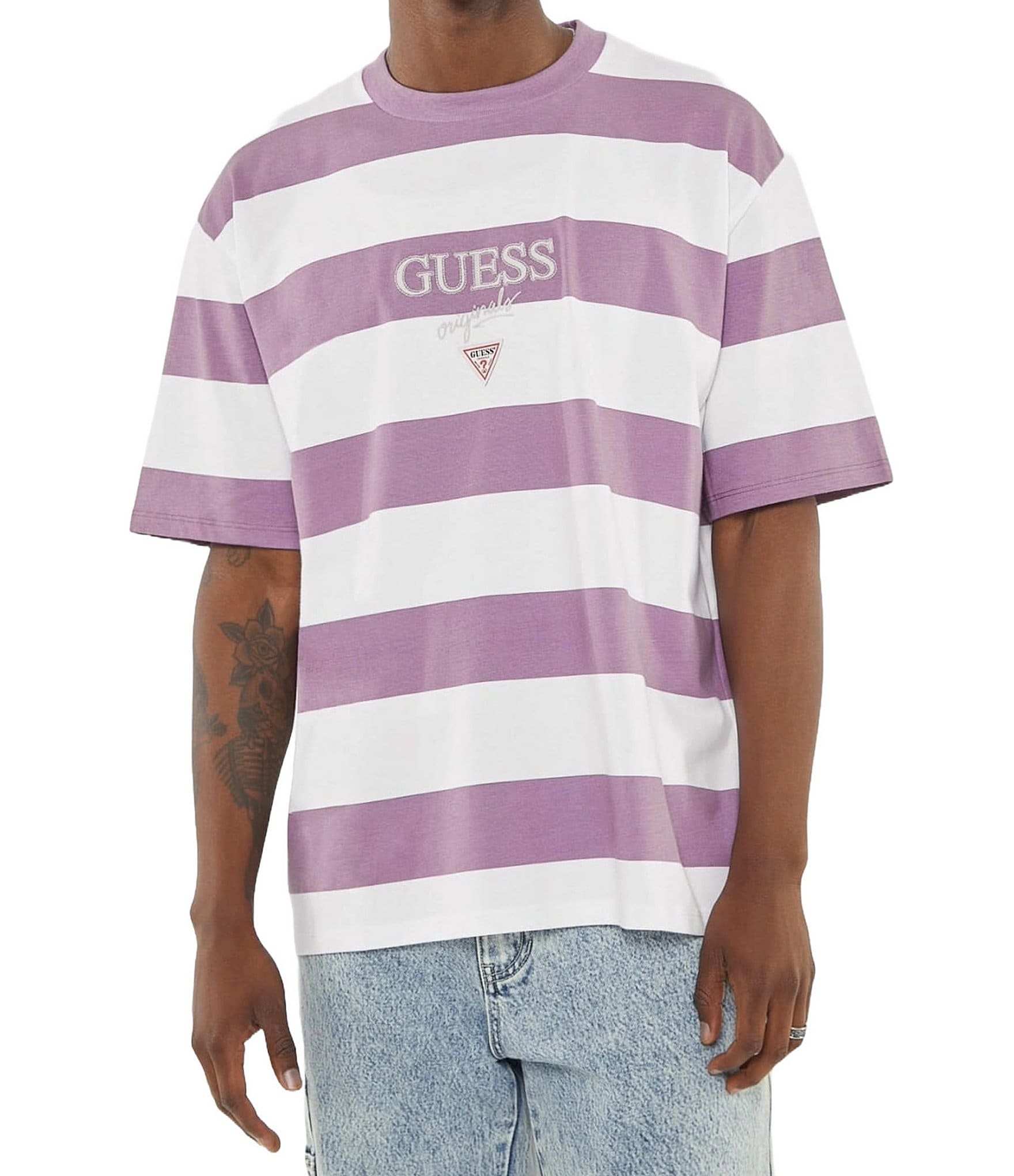 販売 guess t シャツ ストライプ