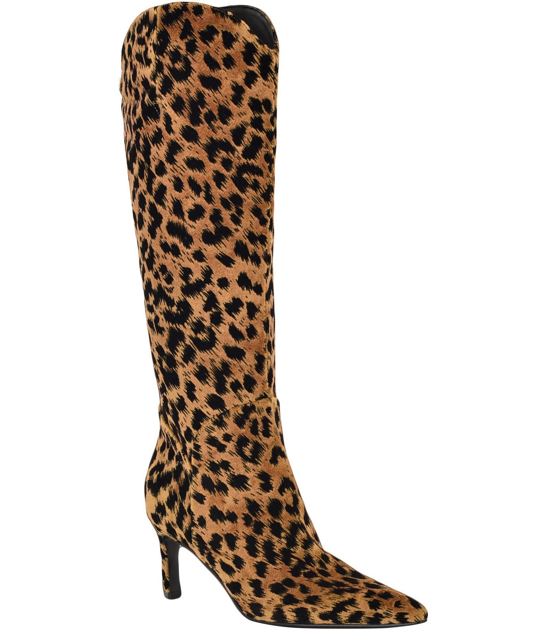 Guess Palisa Leopard Print Pointed Toe Tall Boots