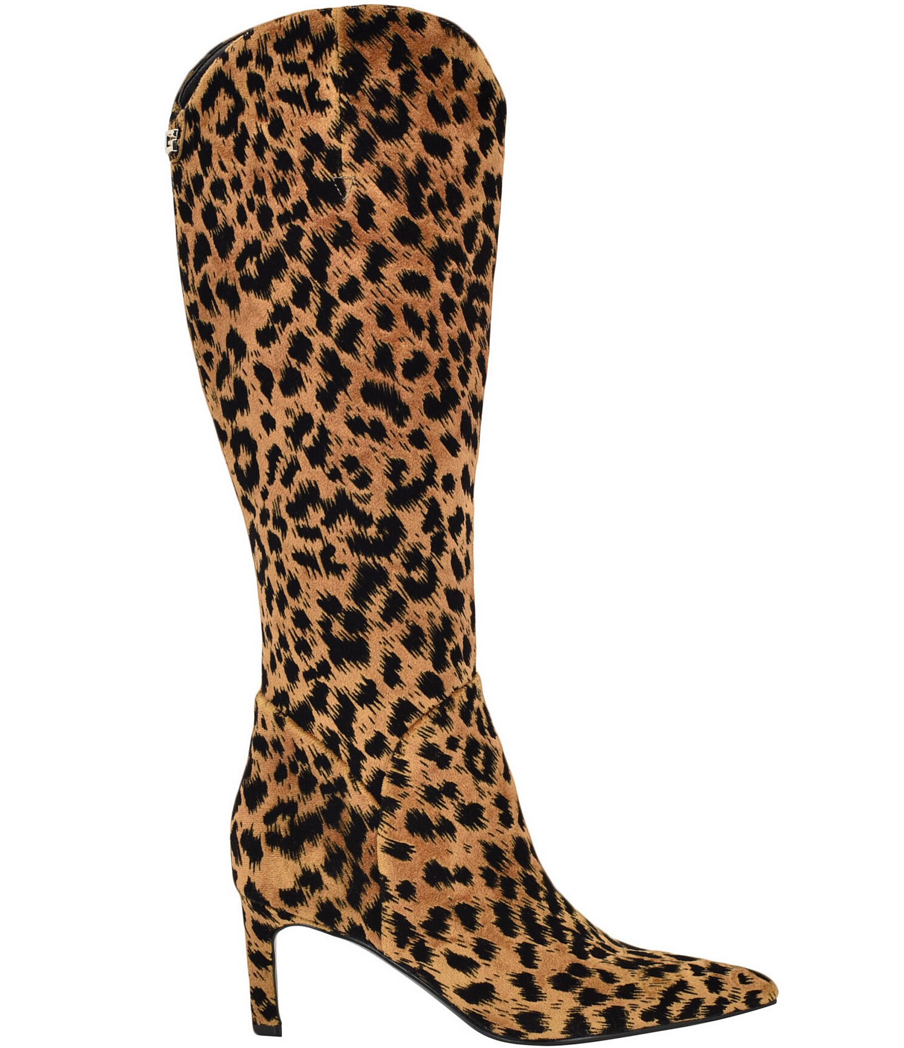 Guess Palisa Leopard Print Pointed Toe Tall Boots
