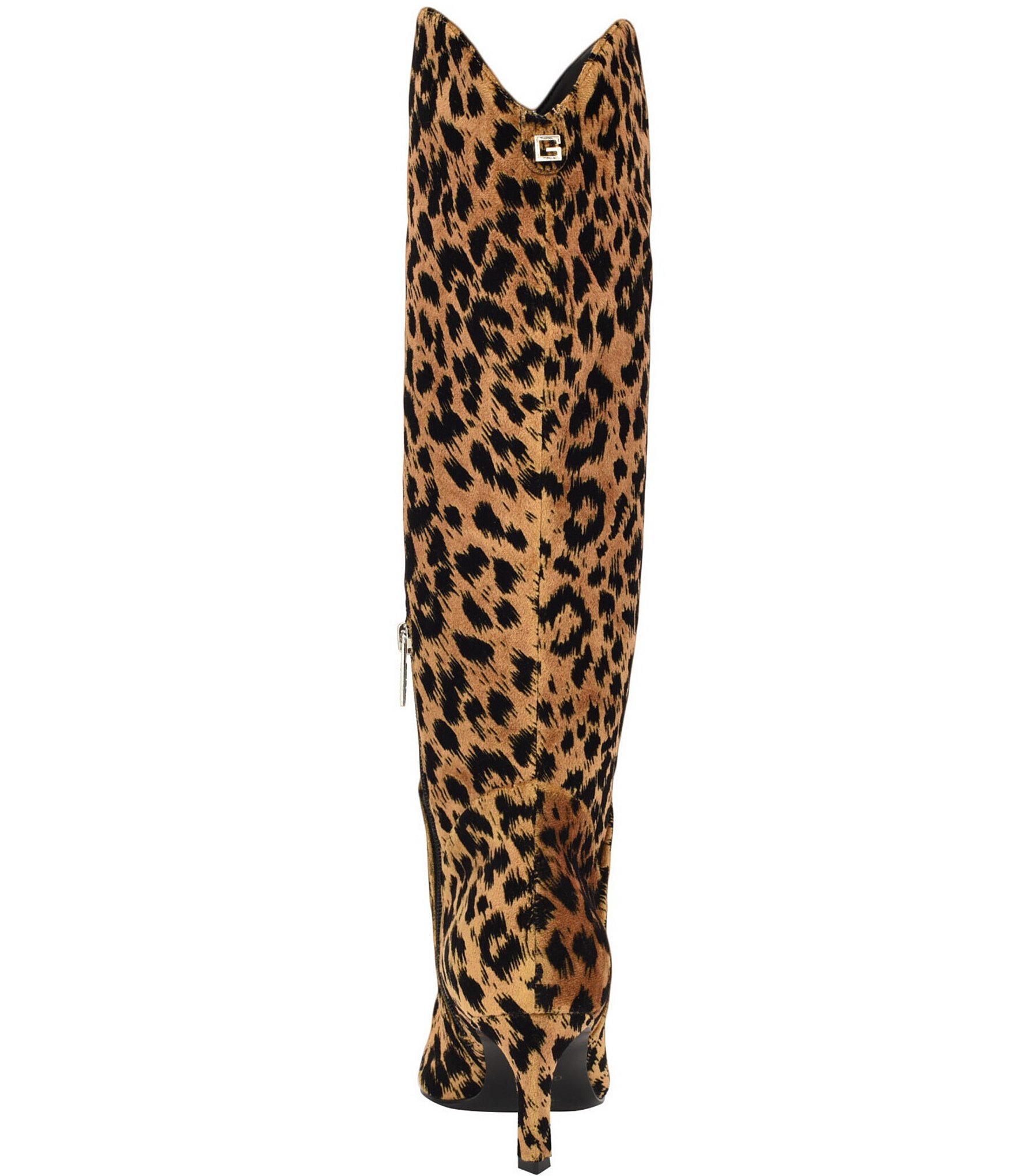 Guess Palisa Leopard Print Pointed Toe Tall Boots