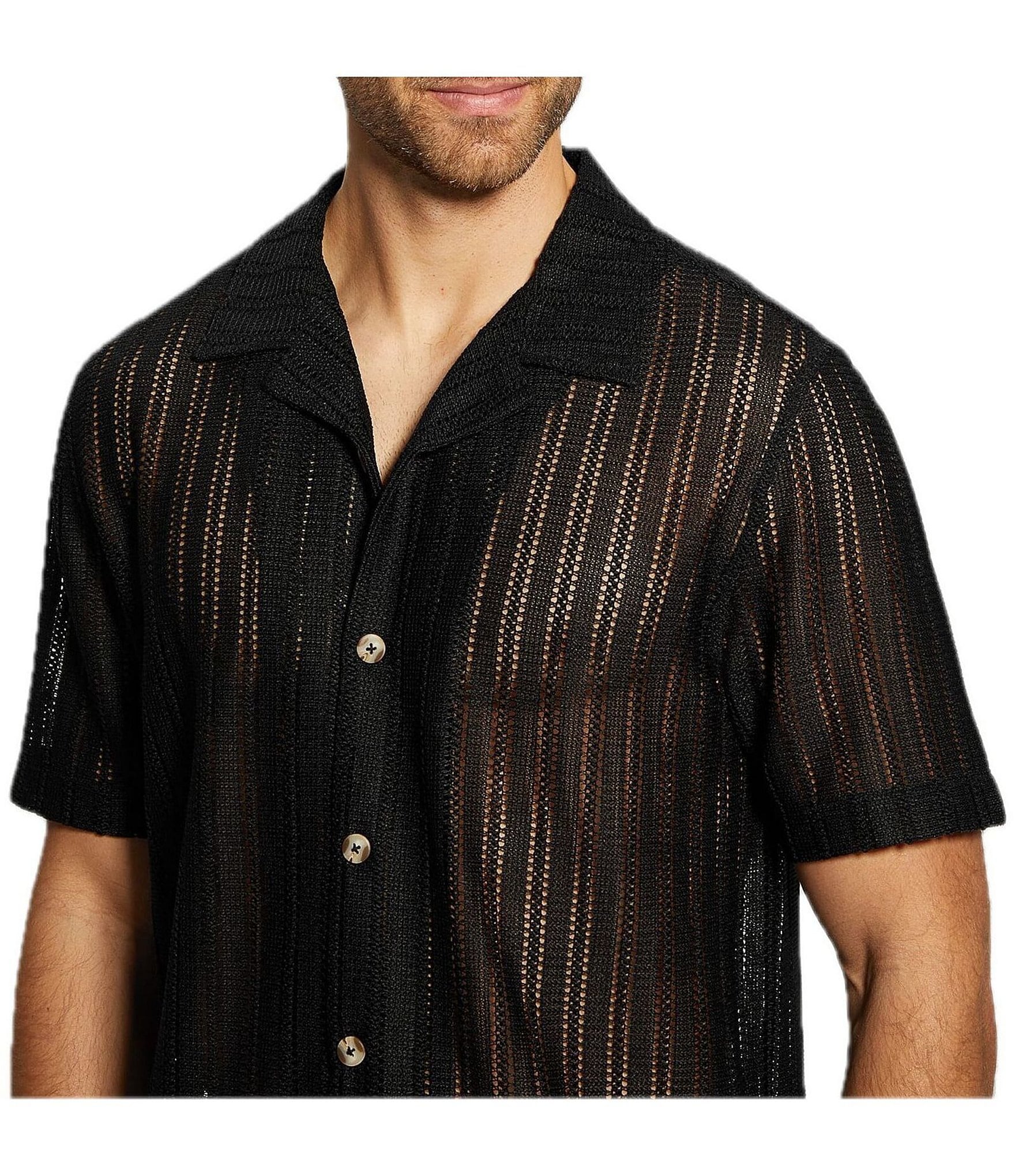 Guess Panama Solid Knit Short Sleeve Shirt