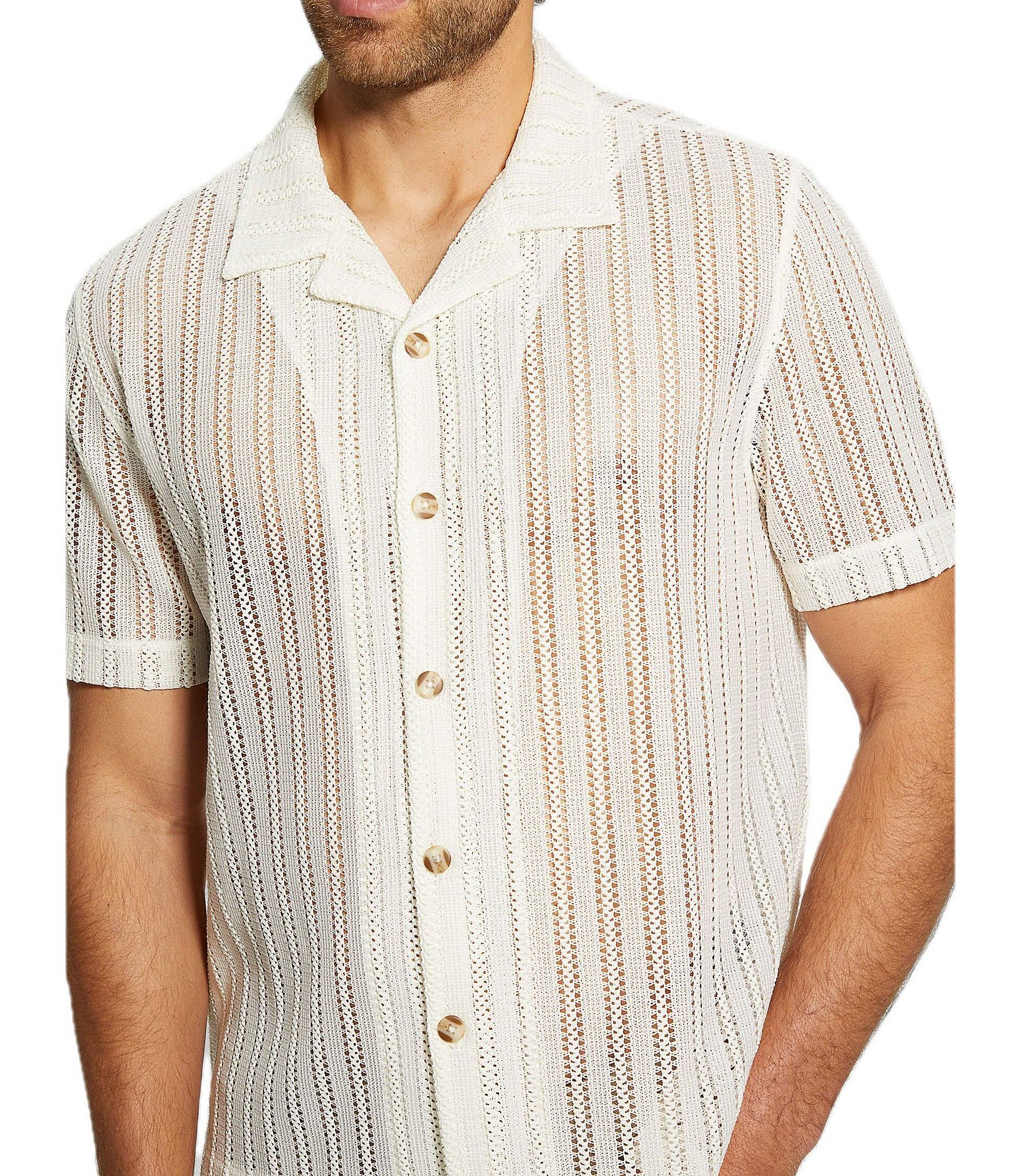 Guess Panama Solid Knit Short Sleeve Shirt