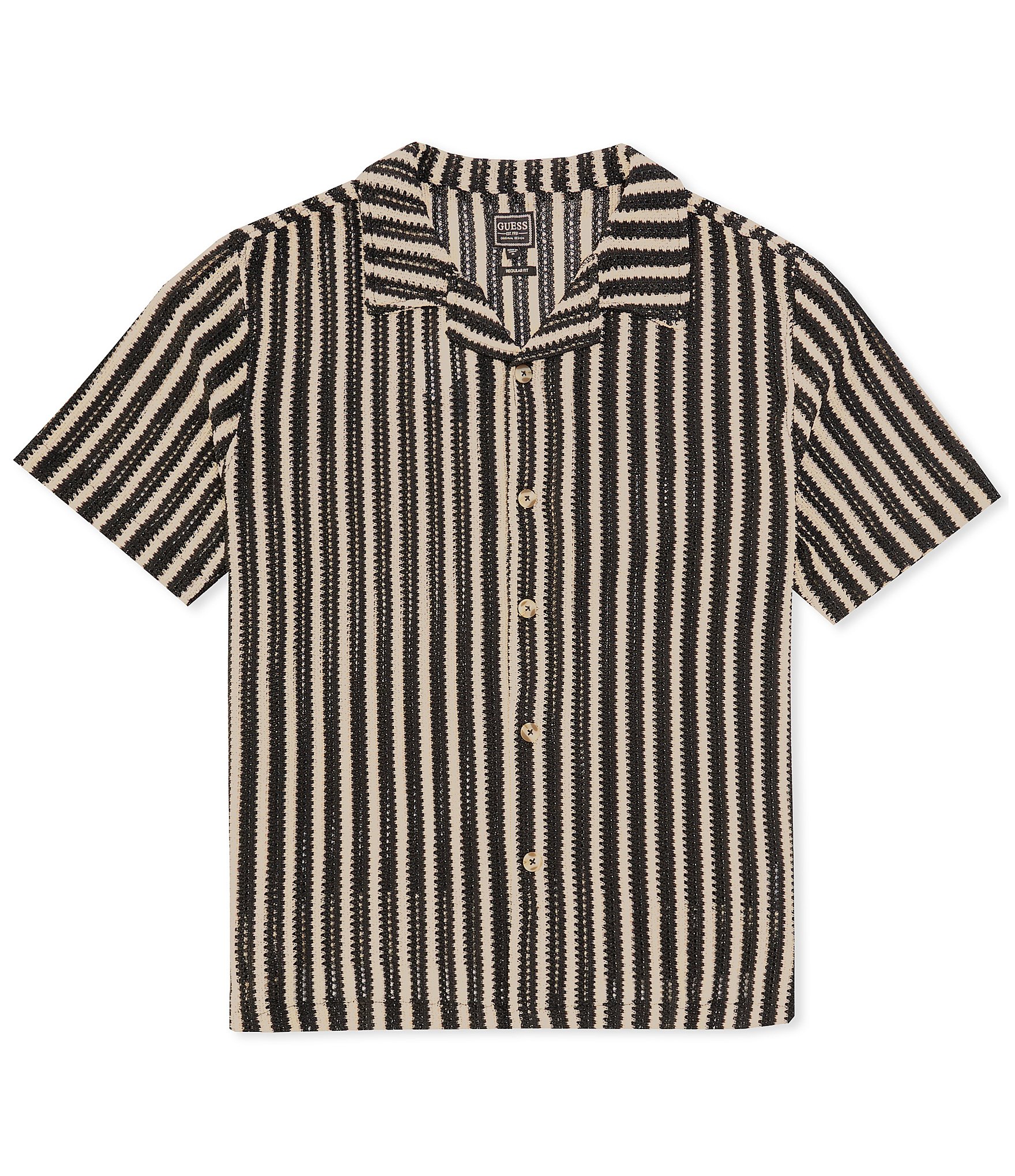 Guess Panama Stripe Short Sleeve Knit Shirt