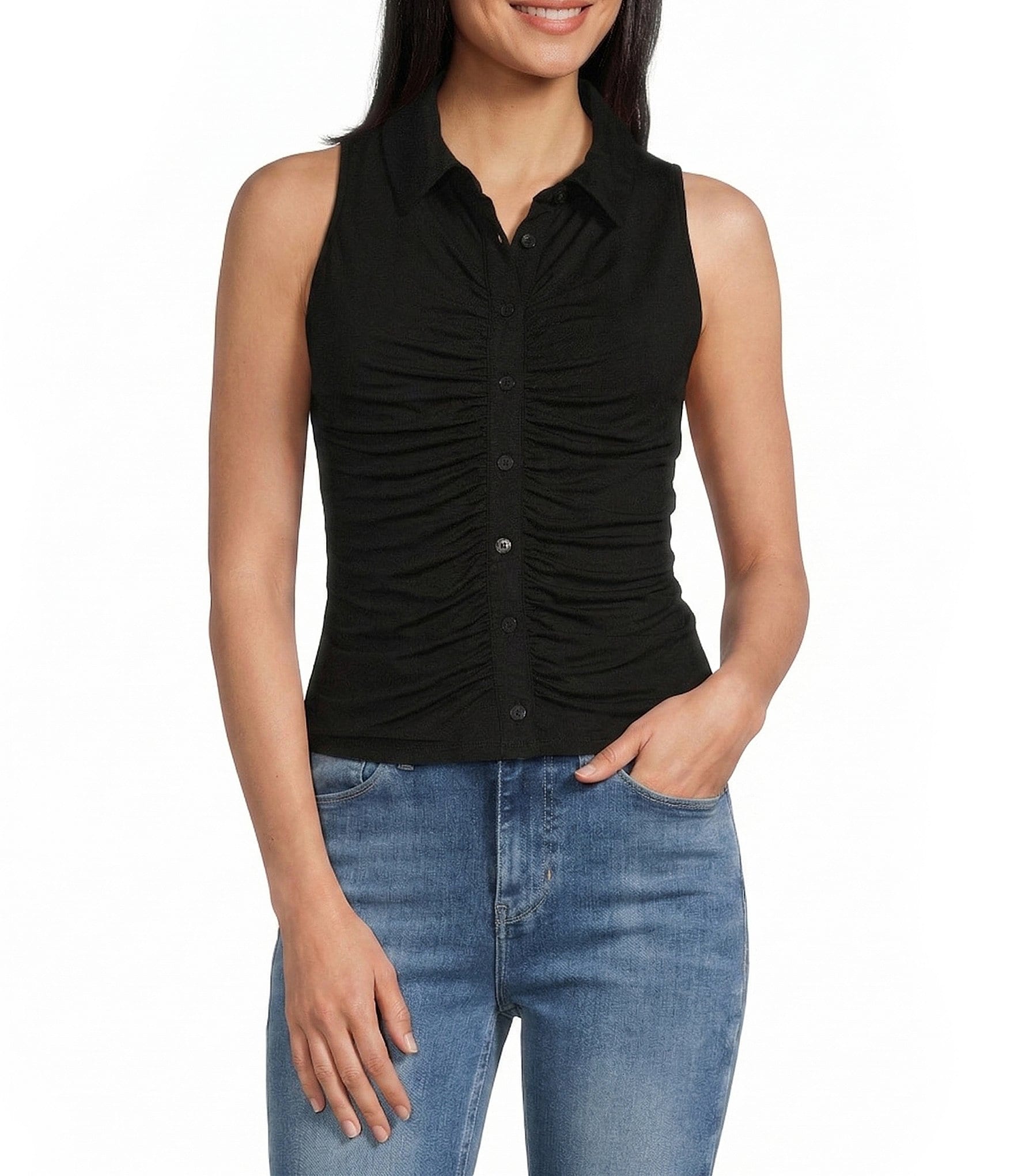 Guess Robyn Sleeveless Shirred Top