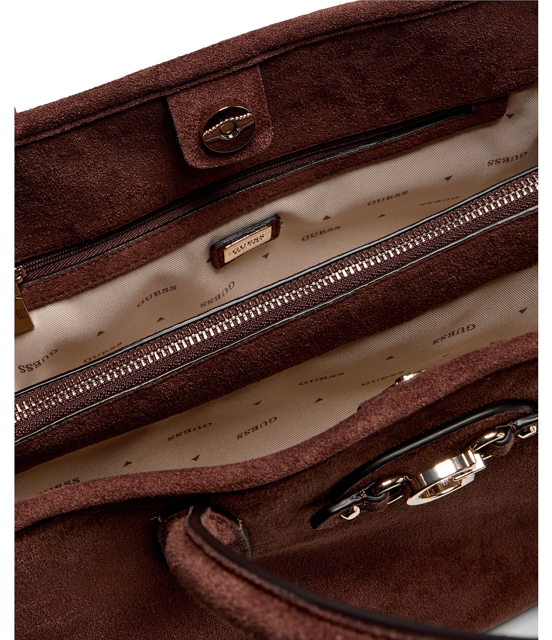 Guess Samantha Suede Girlfriend Satchel Bag