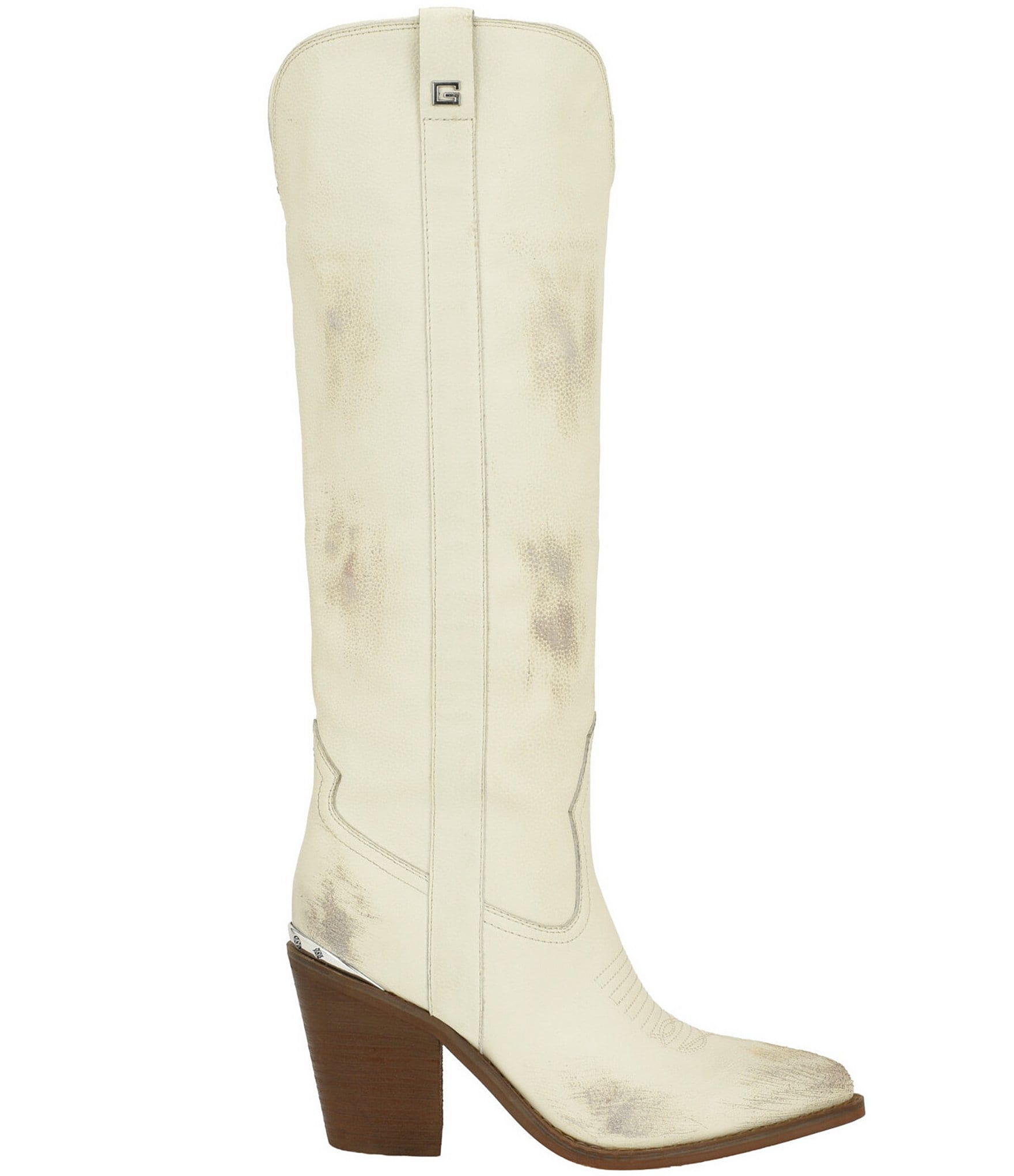 Guess Sashan 2 Distressed Leather Western Tall Boots