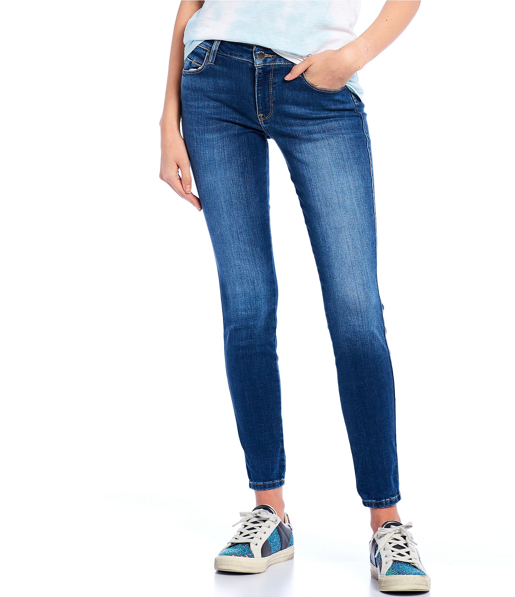 Guess Sexy Curve Mid Rise Skinny Jeans | Dillard's