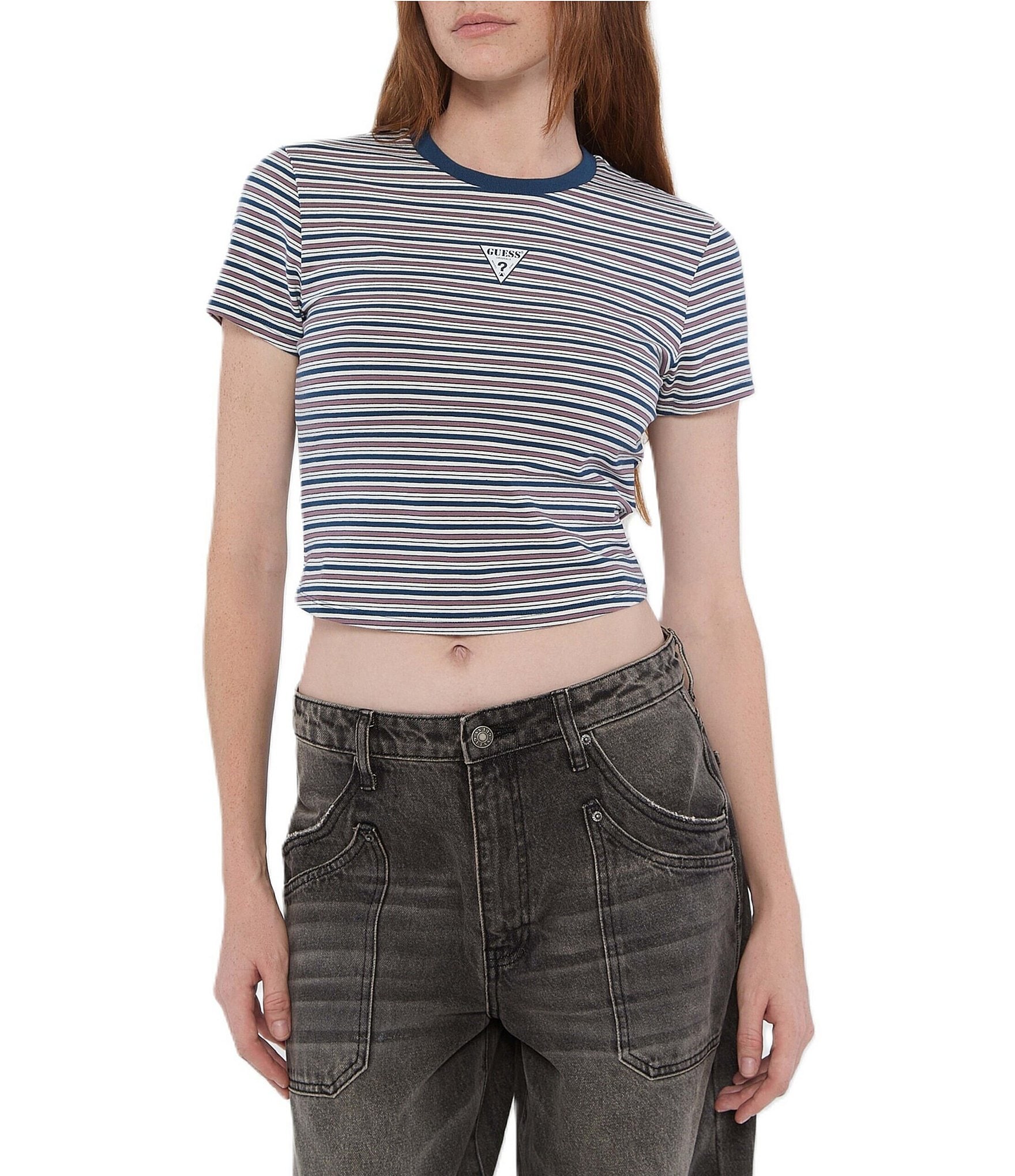 Guess women's striped t shirt on sale