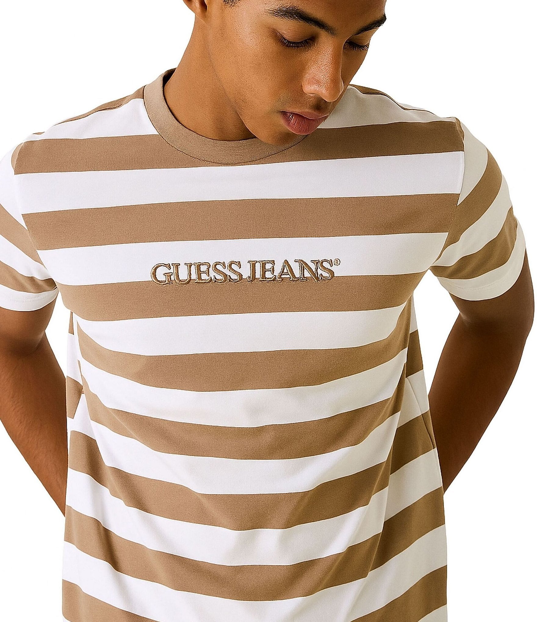 Guess Short Sleeve Regular Striped T-Shirt