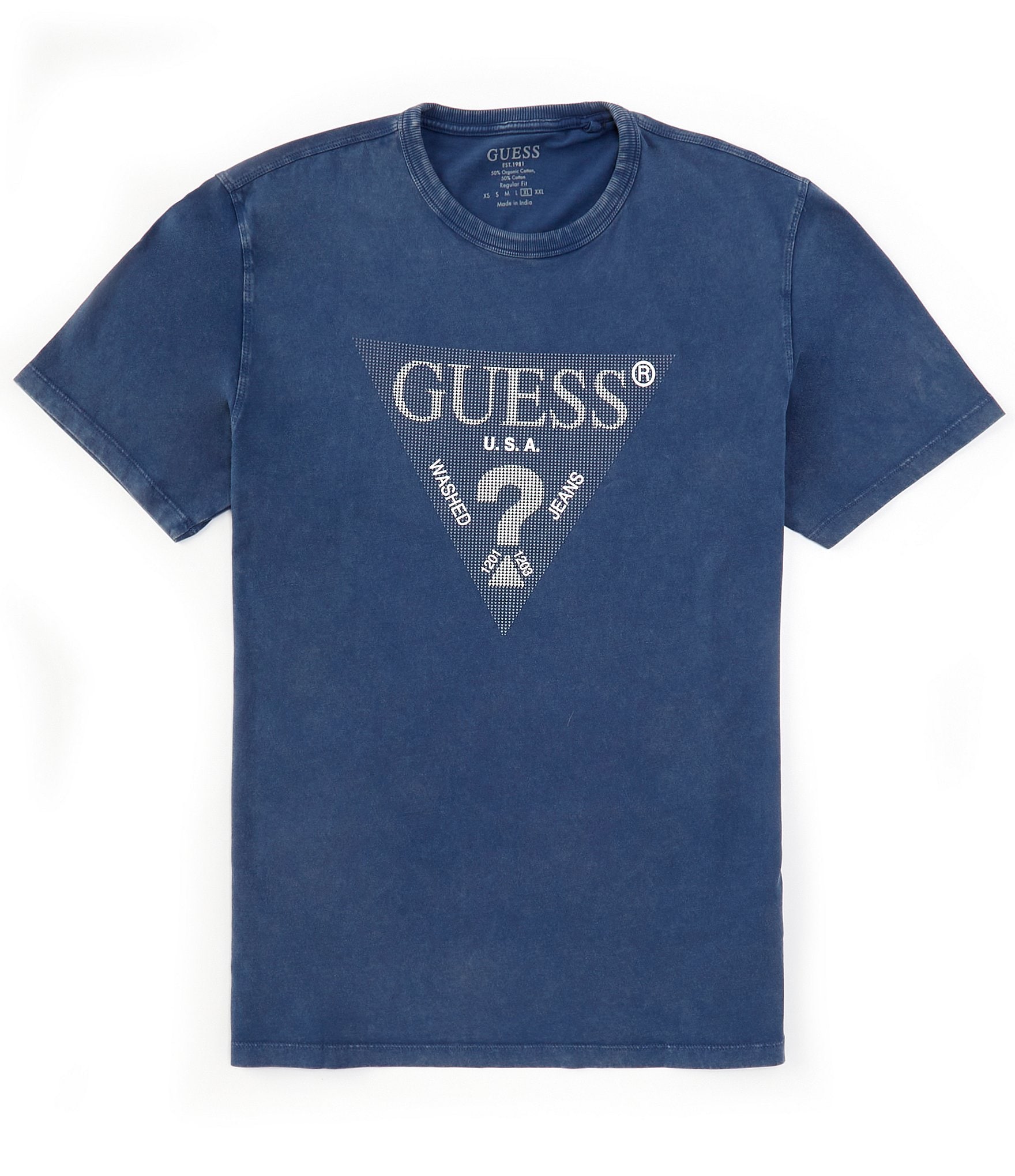 Guess Short Sleeve Treated Triangle Graphic T-Shirt