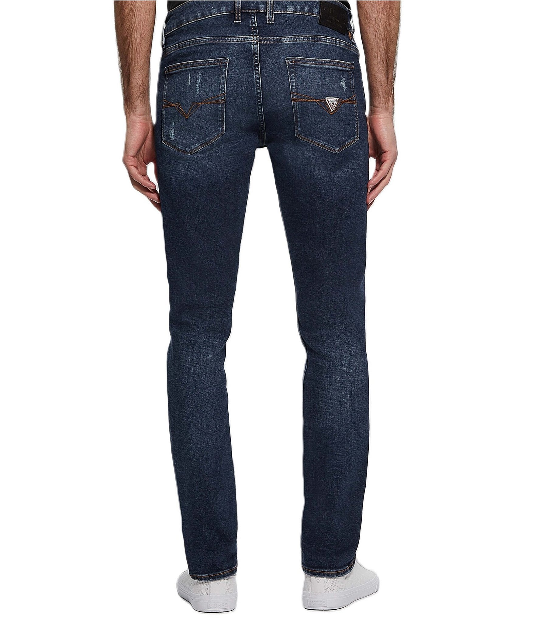 Guess Slim Fit Tapered Destructed Detail Jeans