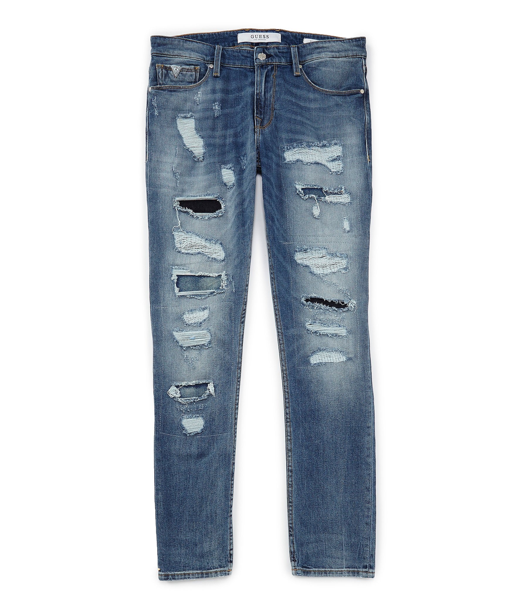 Guess Slim Taper Destroyed Jeans | Dillard's