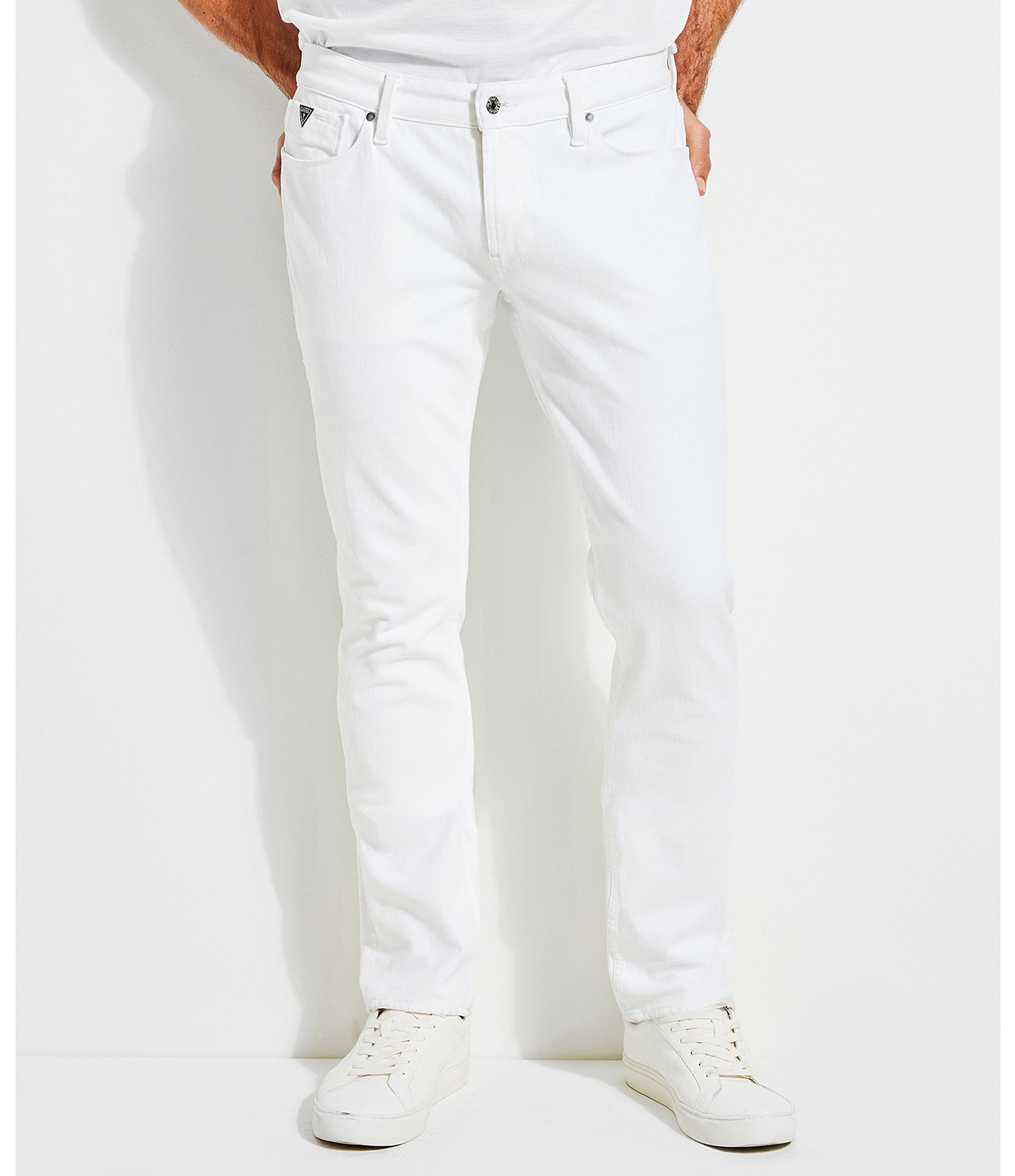 Guess Slim Fit Tapered White Jeans | Dillard's