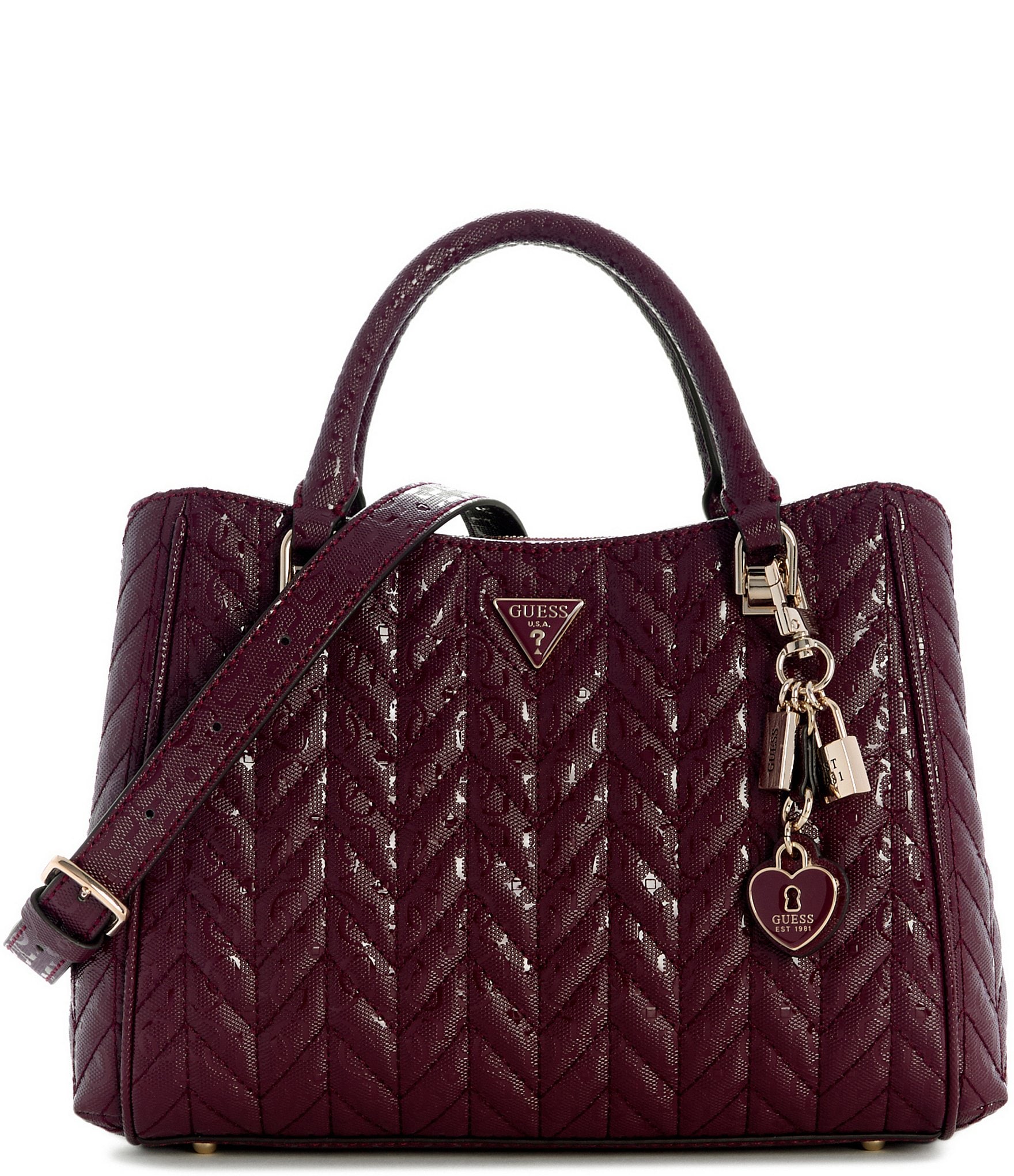 Guess Stacey Girlfriend Quilted Satchel Bag