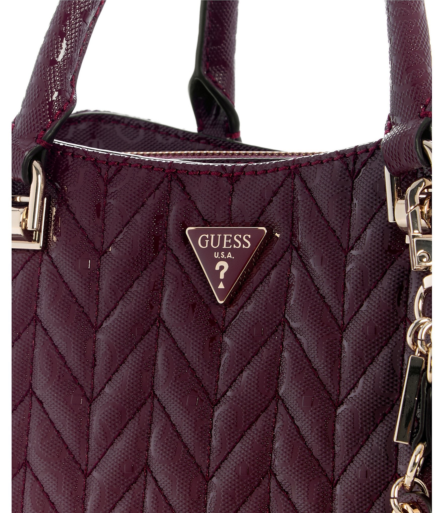 Guess Stacey Girlfriend Quilted Satchel Bag
