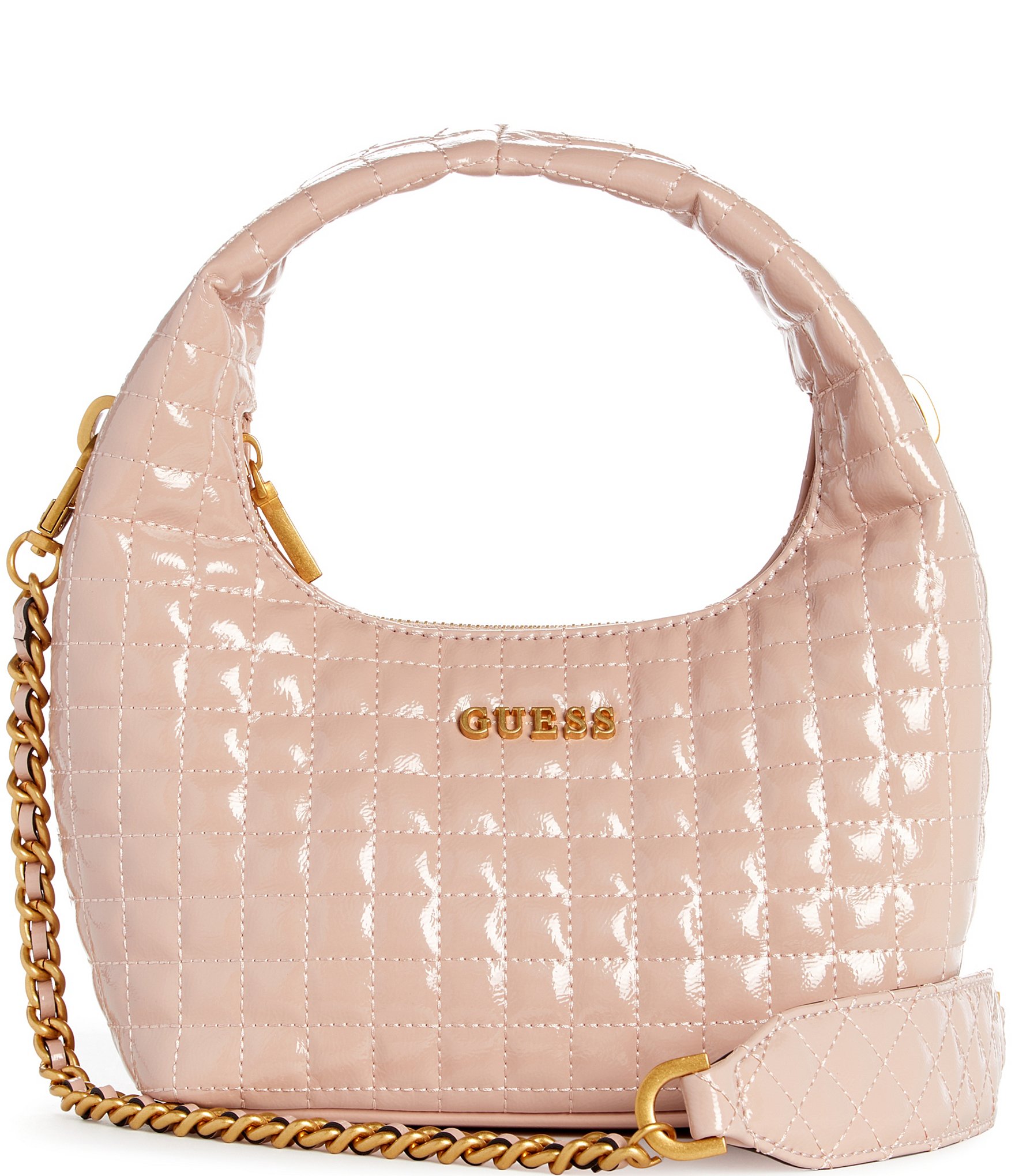 Guess Tia Quilted Patent Hobo Bag Dillard s