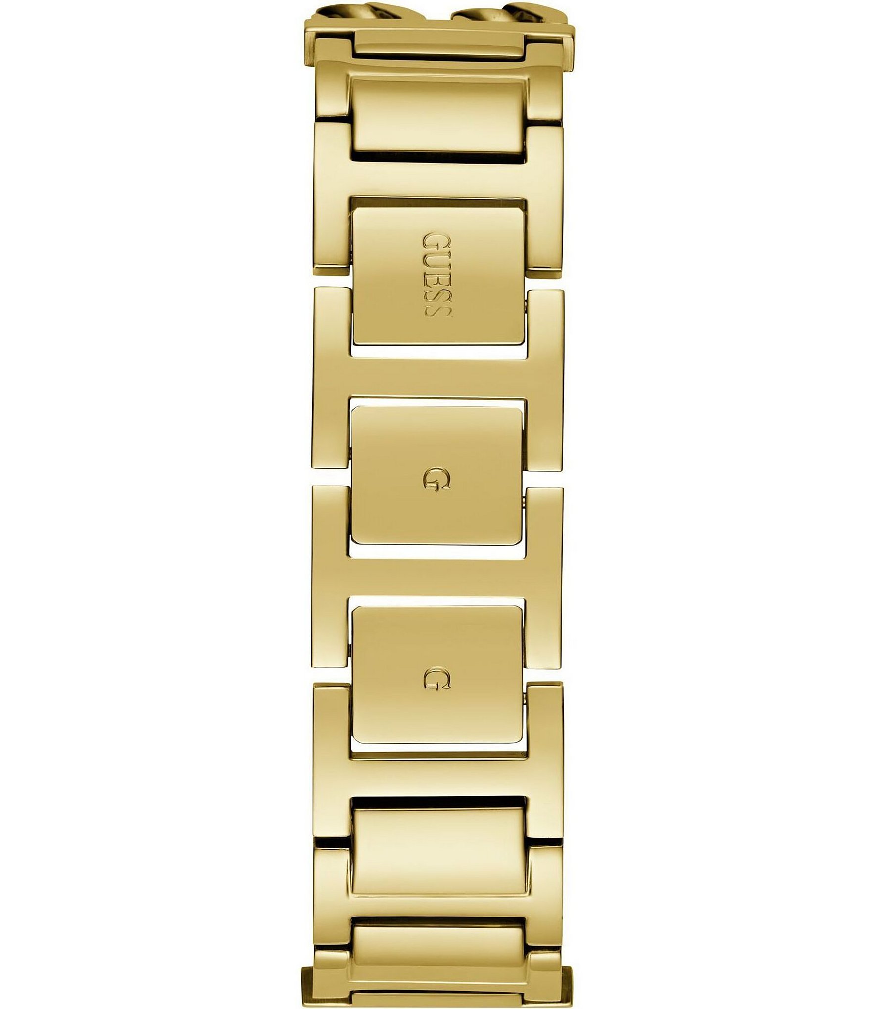 Guess Women's Analog Rectangular Case Gold Tone Stainless Steel Bracelet Watch