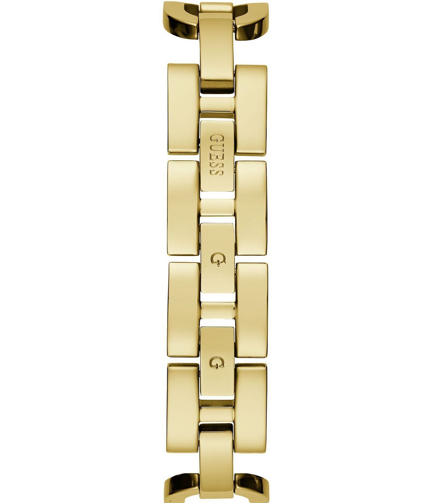 Guess Women's Crystal G Shape Analog Gold Tone Stainless Steel Bracelet Watch