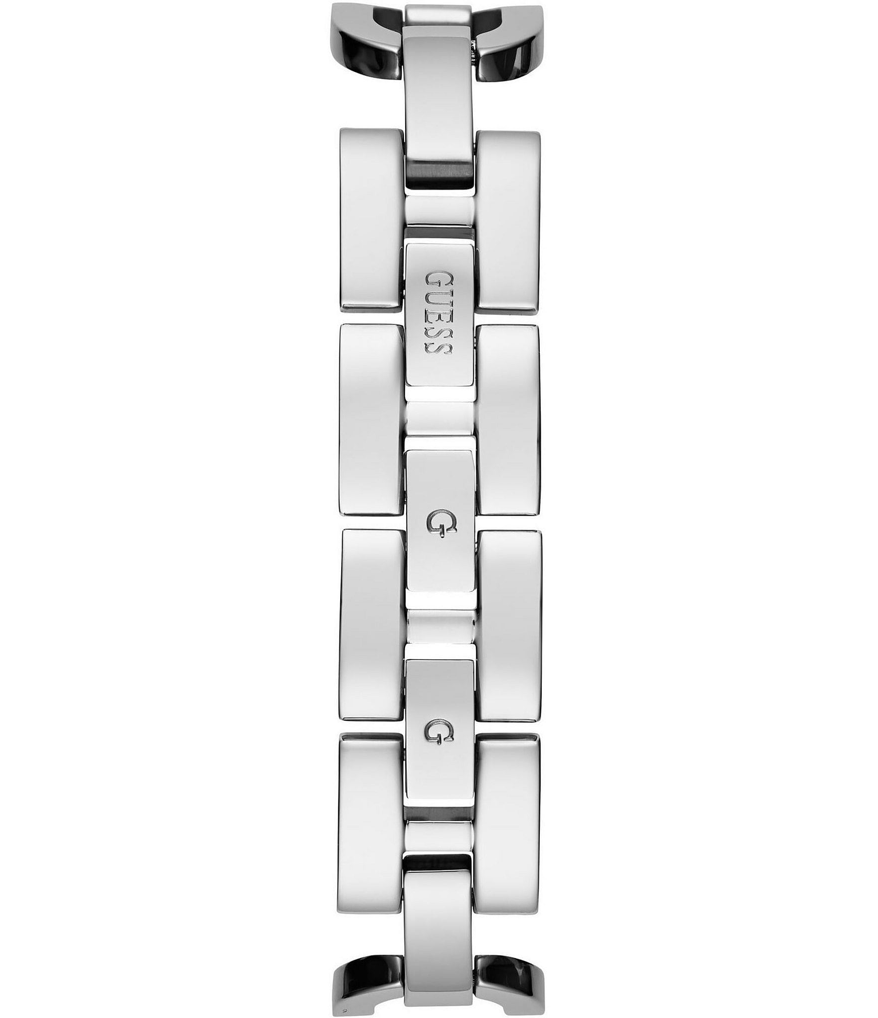 Guess Women's Crystal G Shape Analog Silver Stainless Steel Bracelet Watch