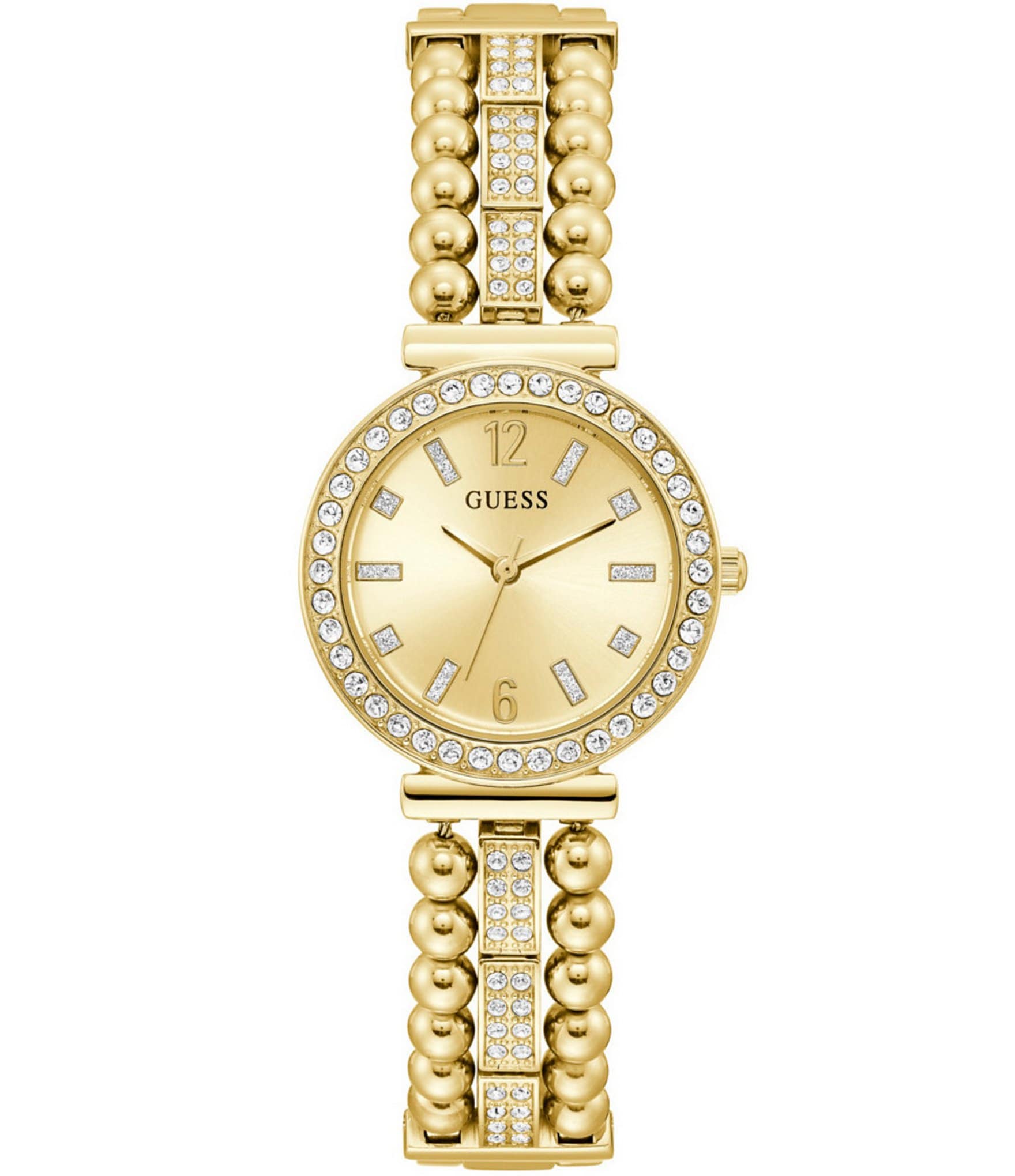 Guess Women's Glitz Quartz Analog Gold Stainless Steel Bracelet Watch ...