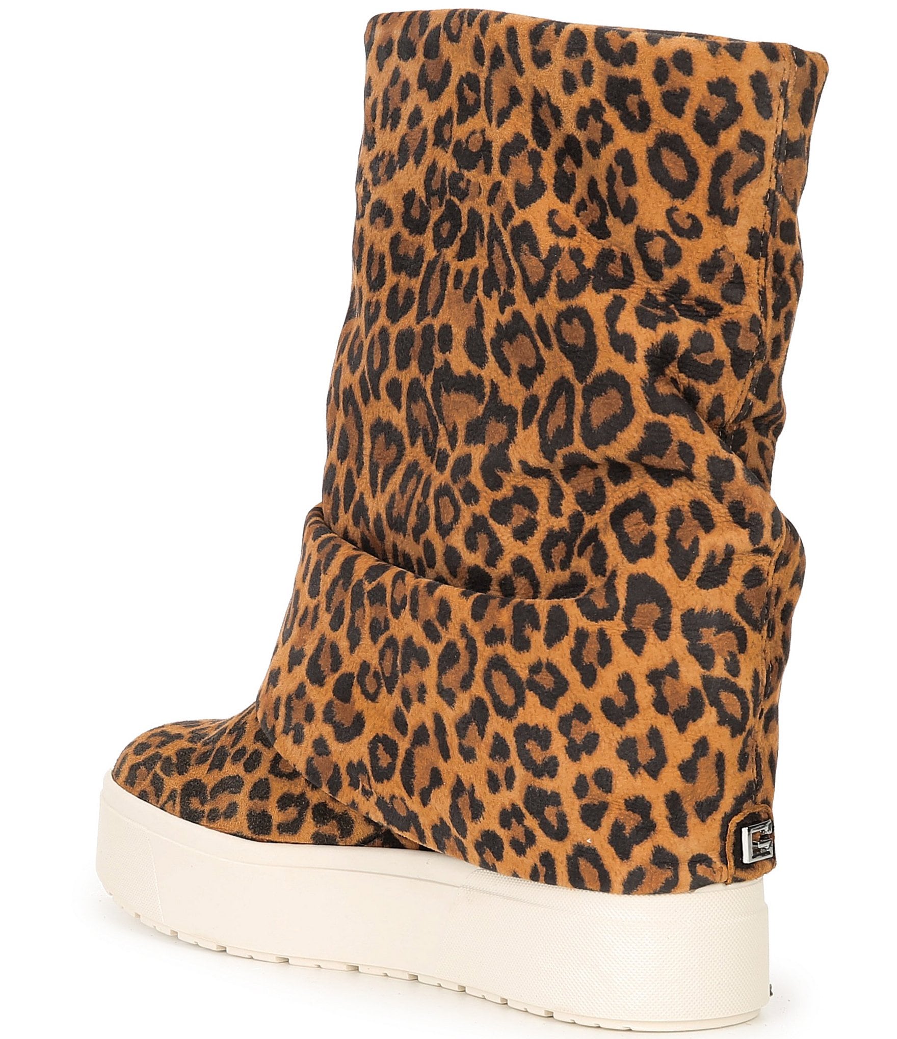 Guess Women's Guinna Leopard Fold-Over Wedge Booties