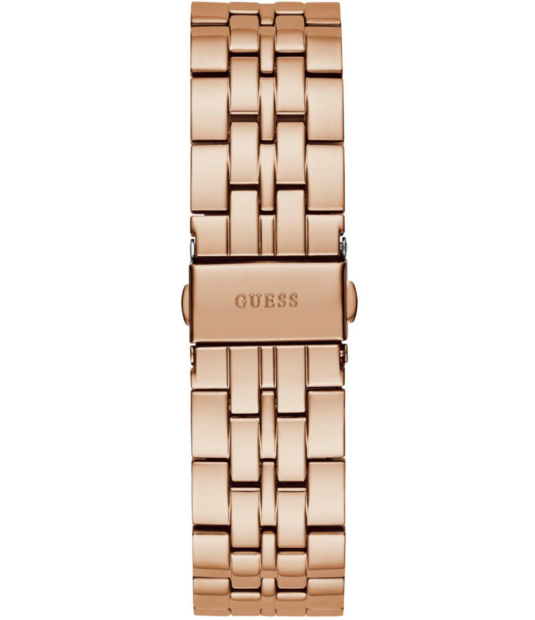 Guess Women's Multifunction Rose Gold Glitz Stainless Steel Bracelet Watch