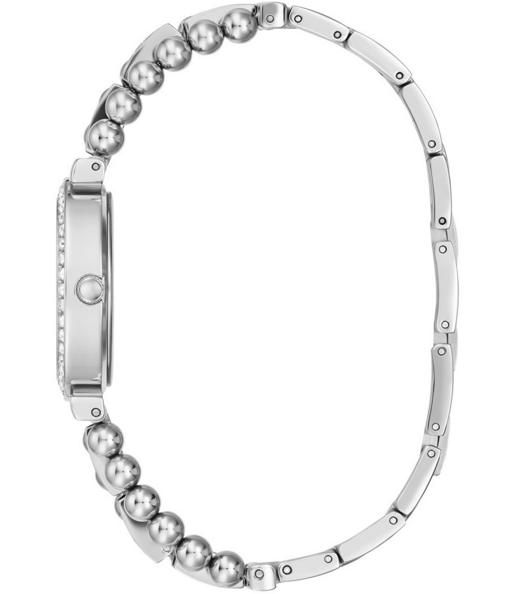 Guess Women's Quartz Analog Silver Stainless Steel Glitz Bracelet Watch