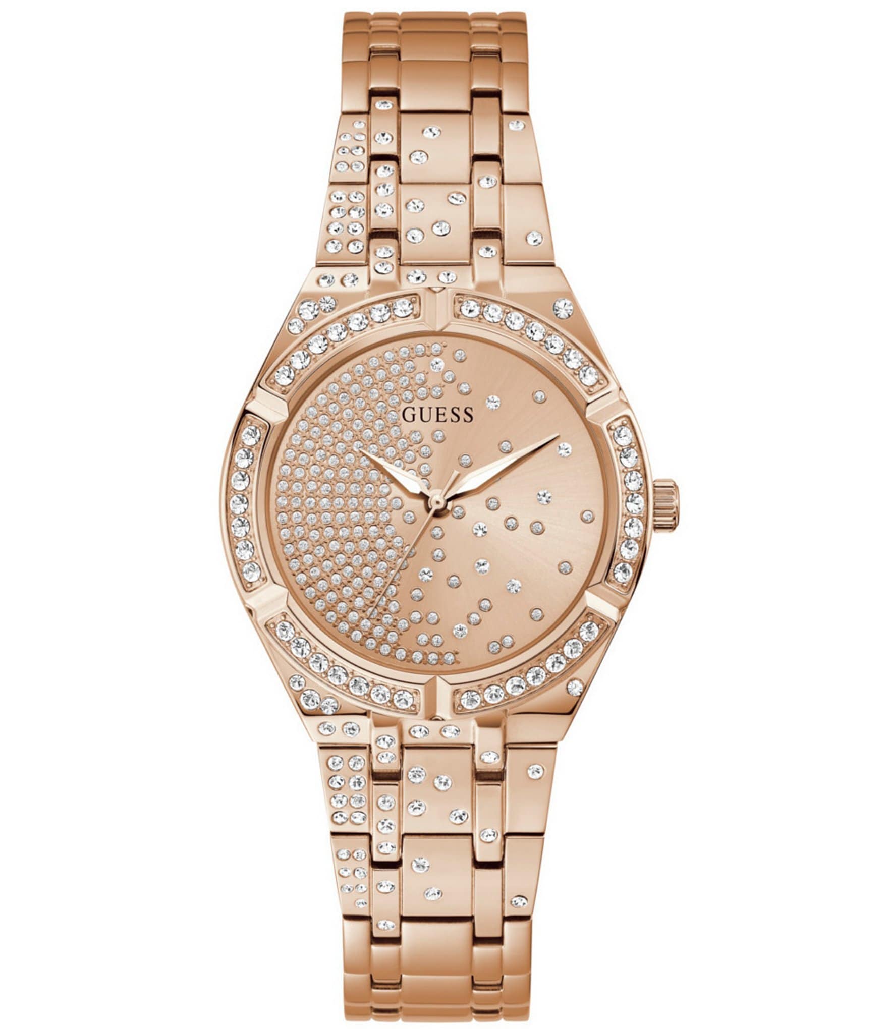 Guess Women's Rose Gold-Tone Glitz Stainless Steel Watch | Dillard's