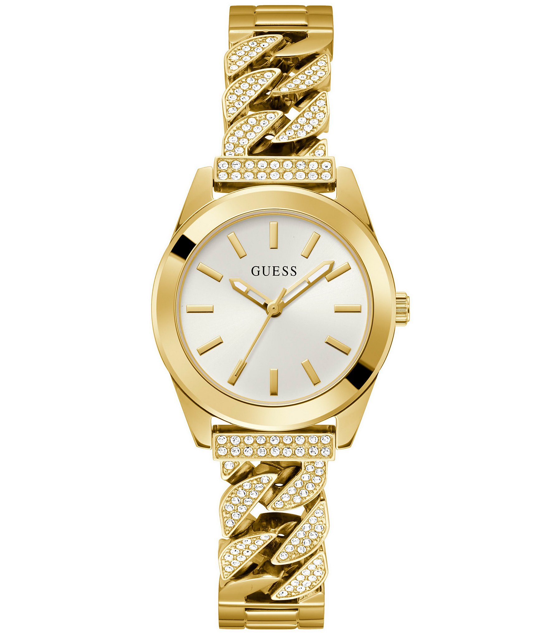 Guess Women's Deco Glitz Multifunction Silver-Tone Bracelet Watch |  Dillard's