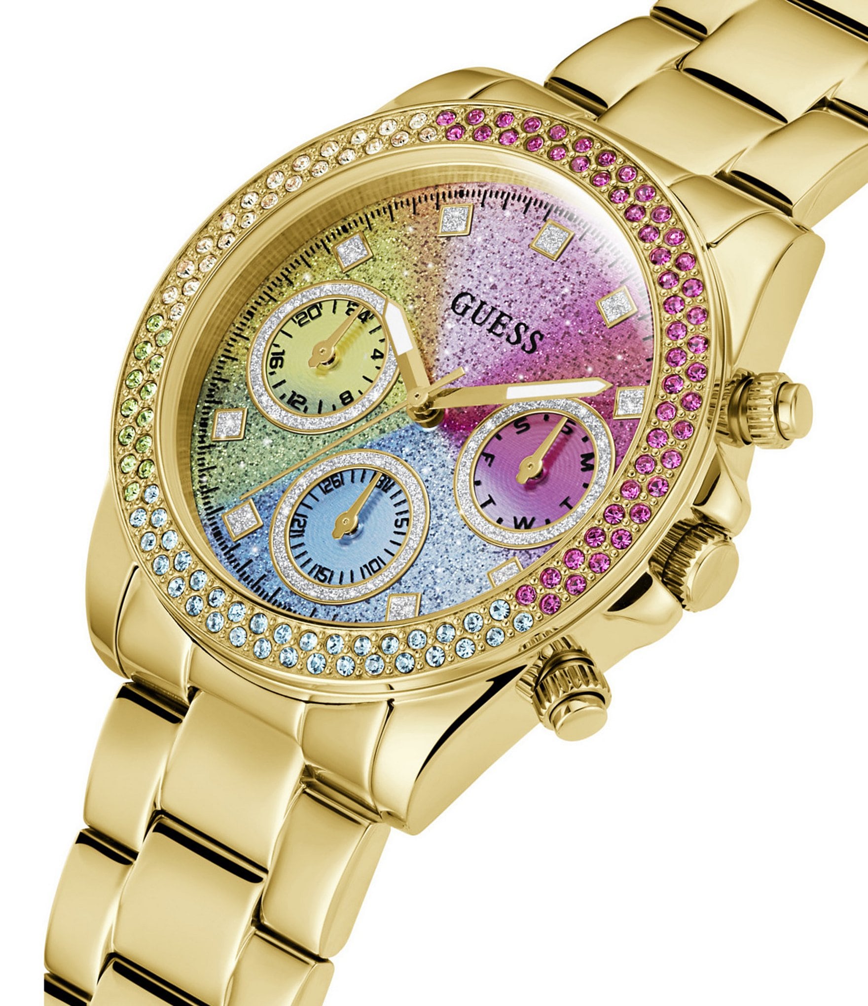 Guess Women's Sol Gold-Tone Multifunction Bracelet Watch