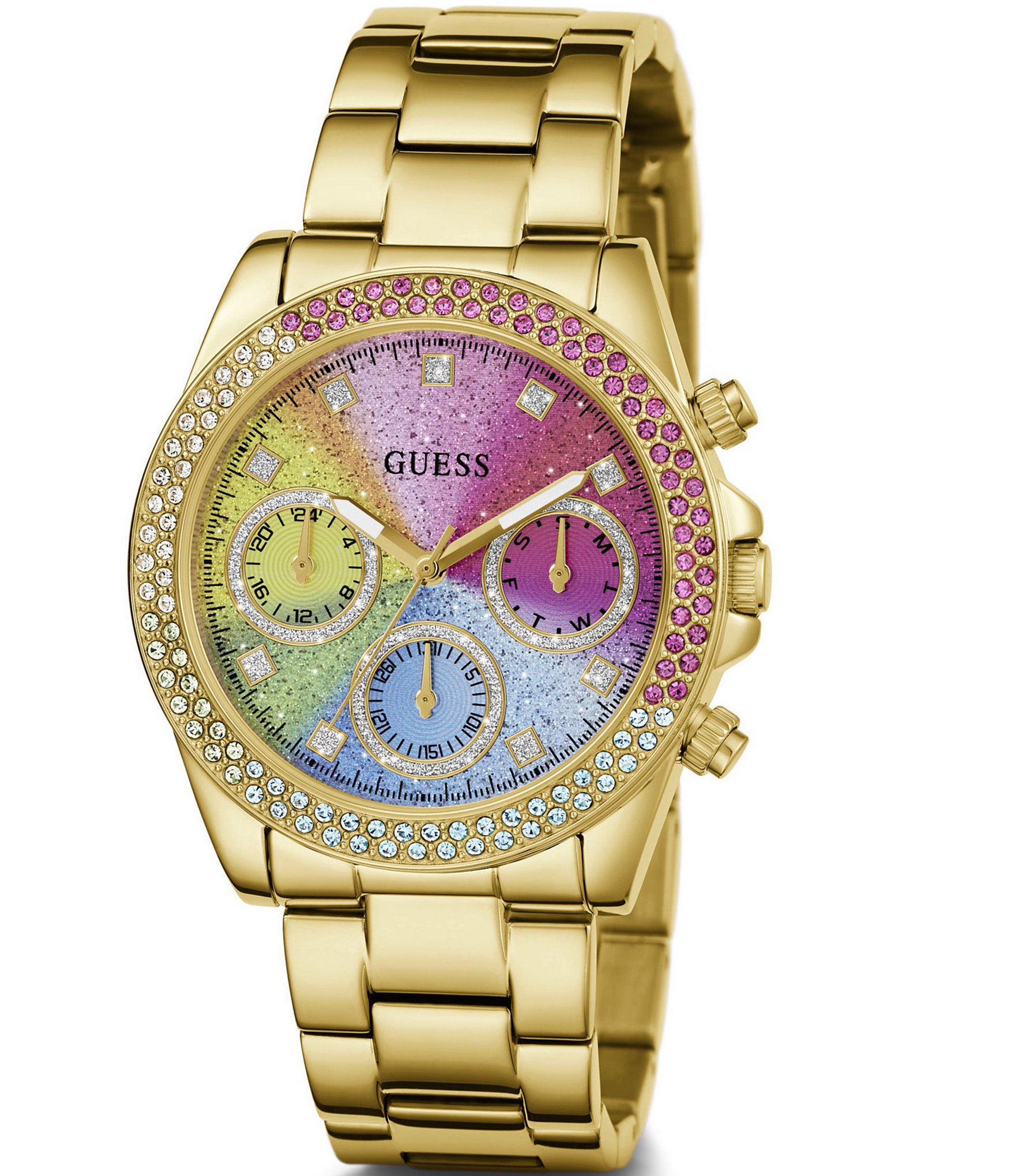 Guess Women's Sol Gold-Tone Multifunction Bracelet Watch