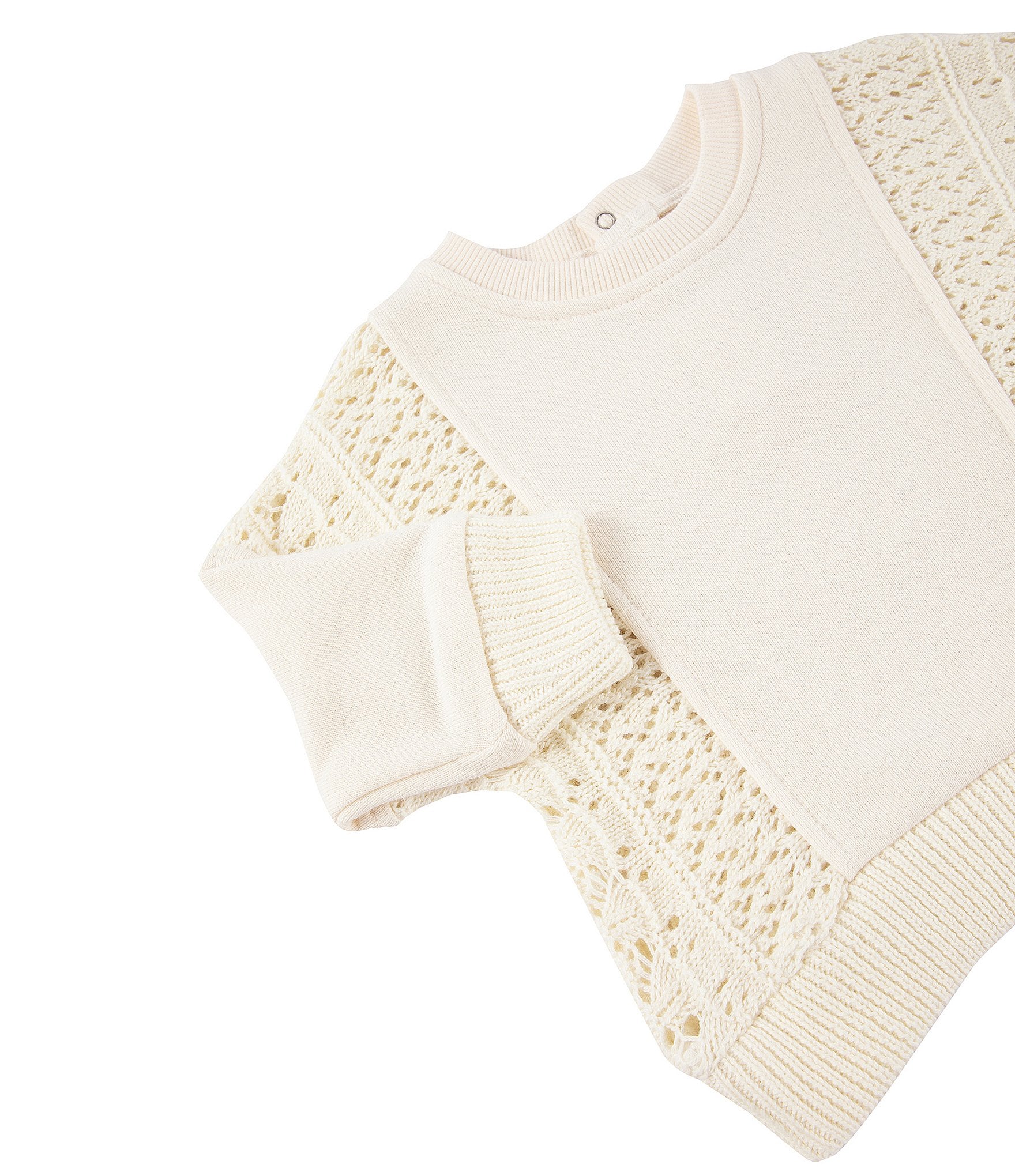 Habitual Baby Girls 12-24 Months Crochet French Terry Pullover and Pant Set