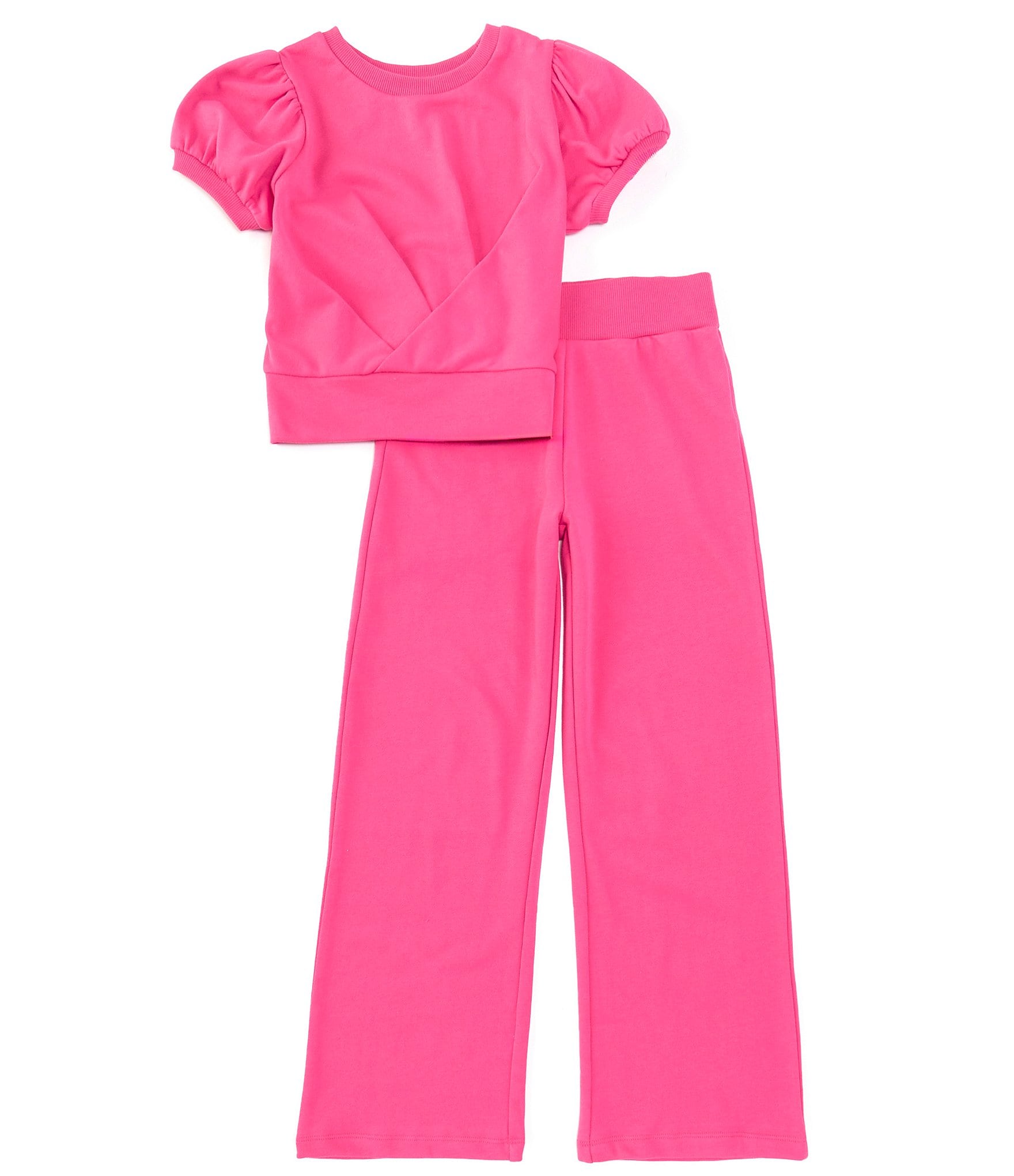 Habitual Big Girls 7-16 Short Sleeve Twist-Front Knit Top & Matching Pull-On Knit Pant Set