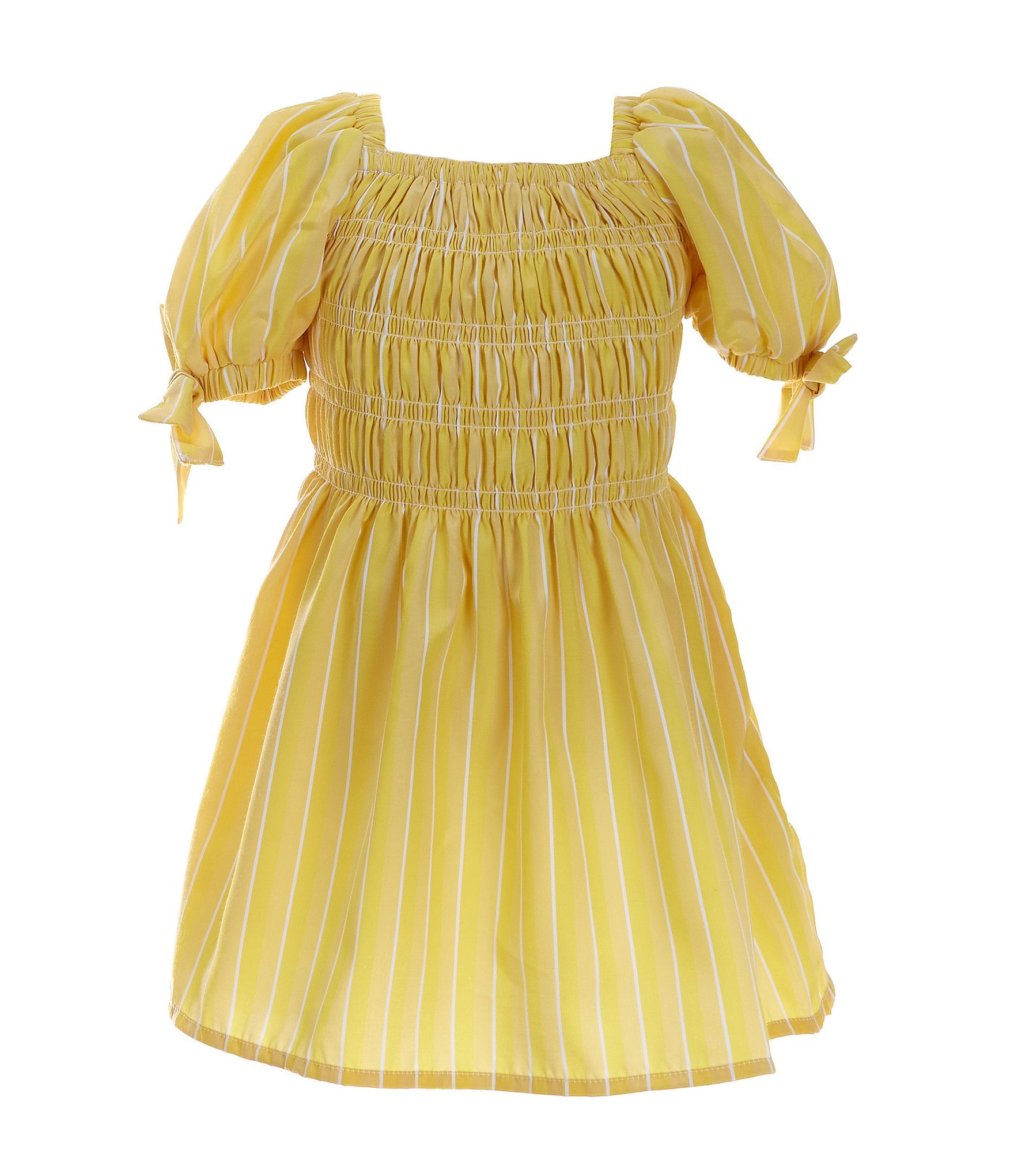 Habitual Little Girls 2T-6 Bubble Sleeve Striped Fit & Flare Dress