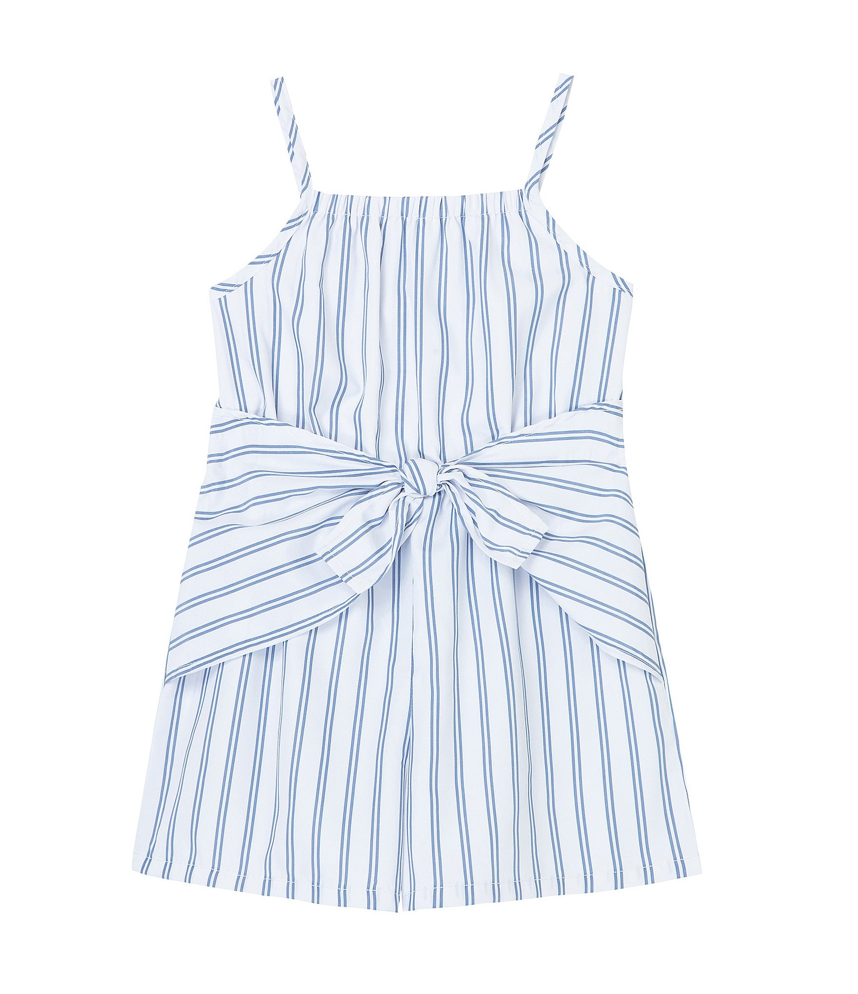 Habitual Little Girls 2T-6 Sleeveless Striped Tie Front Romper | Dillard's