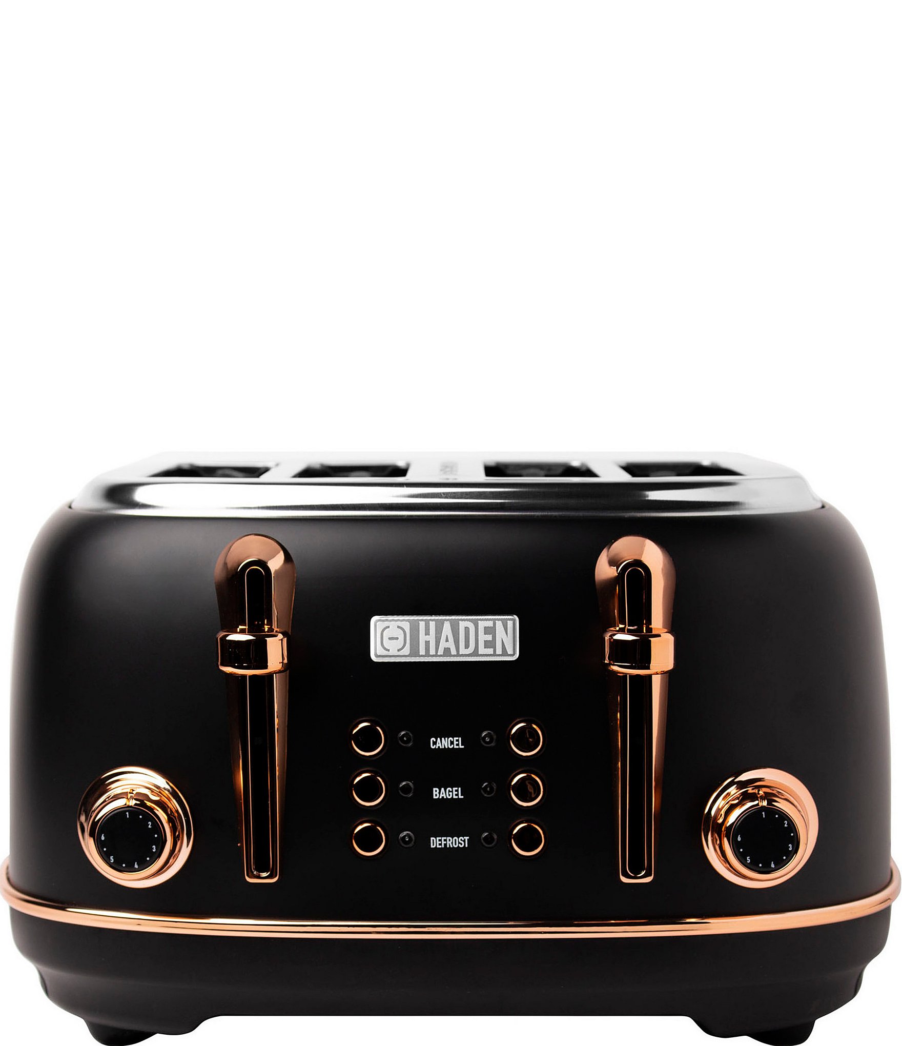 Haden Heritage 4-Slice Wide Slot Toaster - Black & Copper