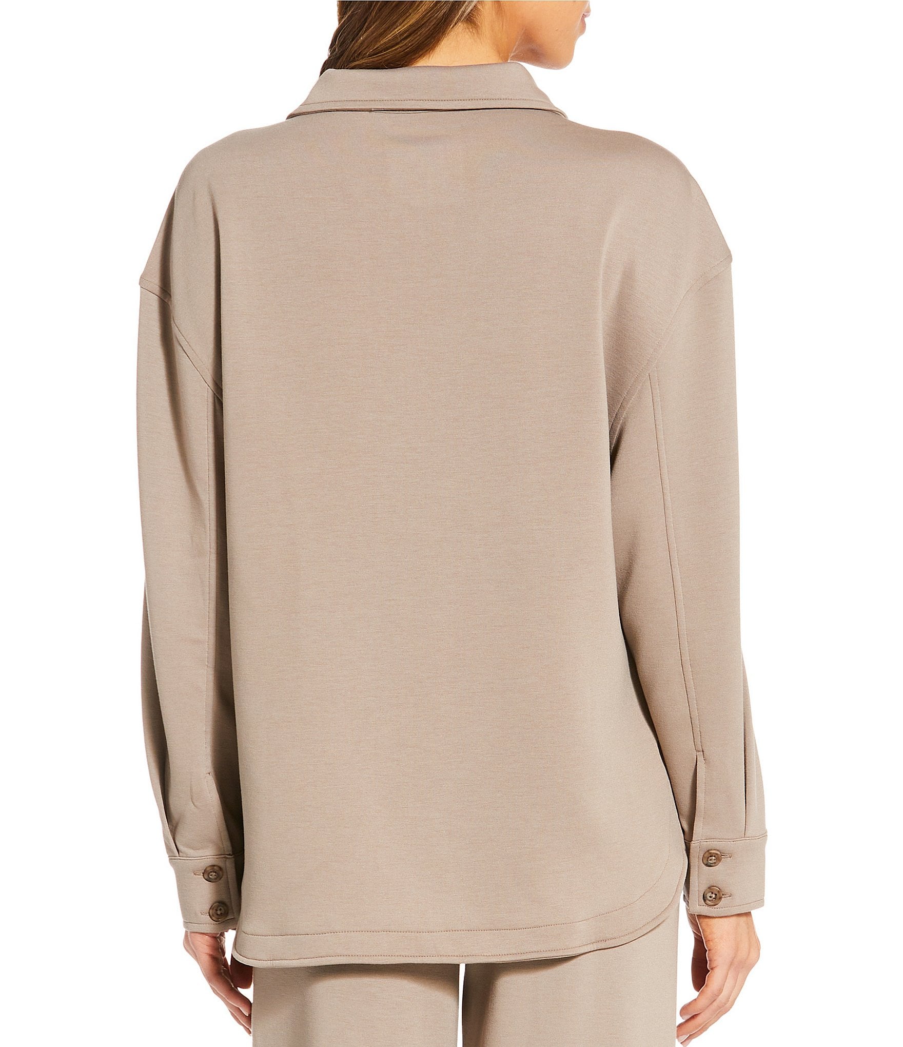 Half Moon by Modern Movement Long Sleeve Button Down Collar Neck Knit Coordinating Lounge Top