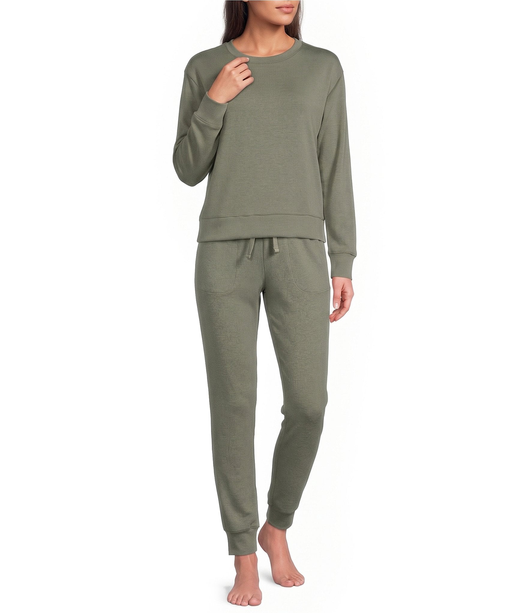 Half Moon By Modern Movement Scuba Knit Drawstring Tie Coordinating Lounge Pants