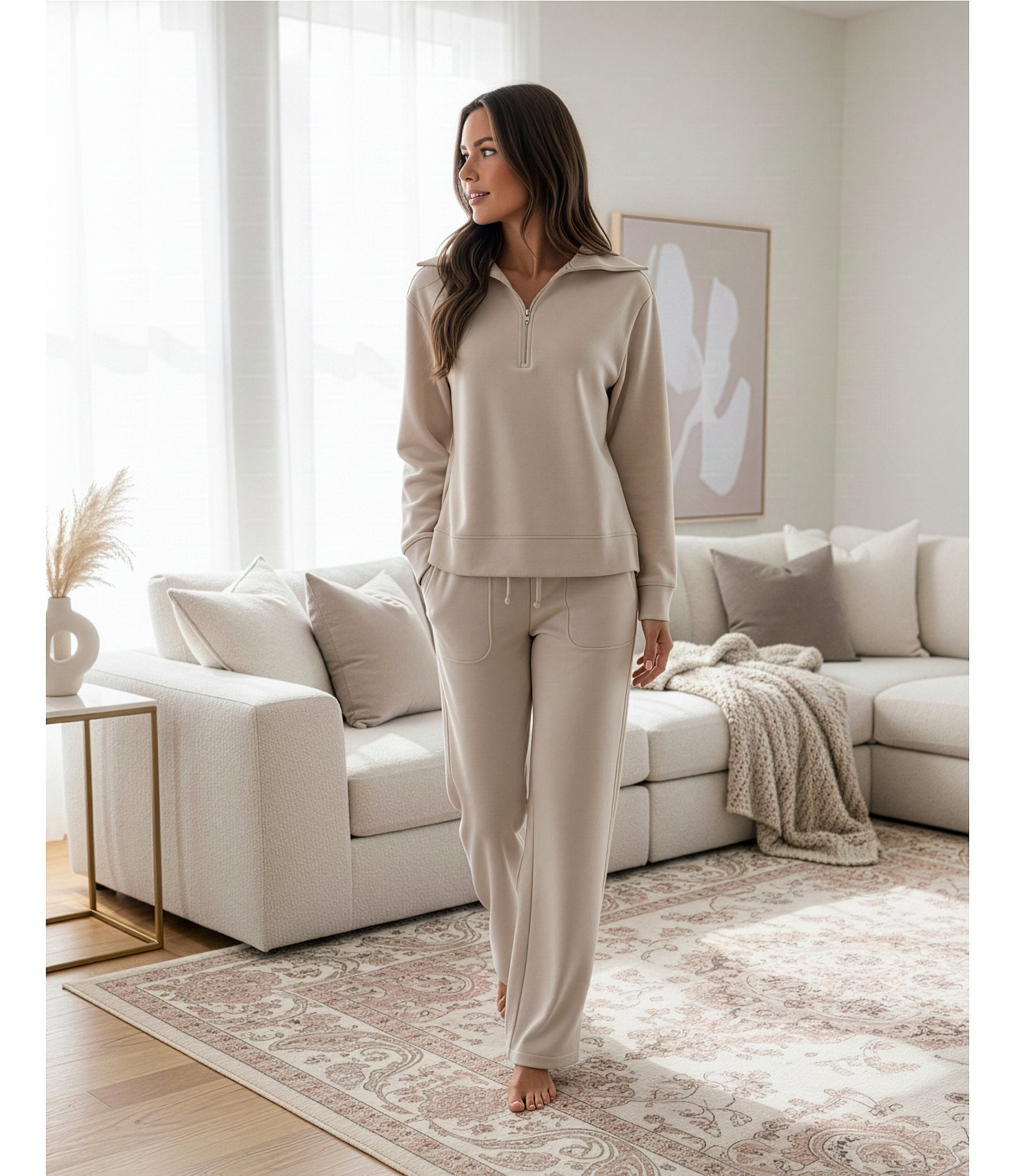 Half Moon by Modern Movement Wide Leg Scuba Knit Coordinating Pants