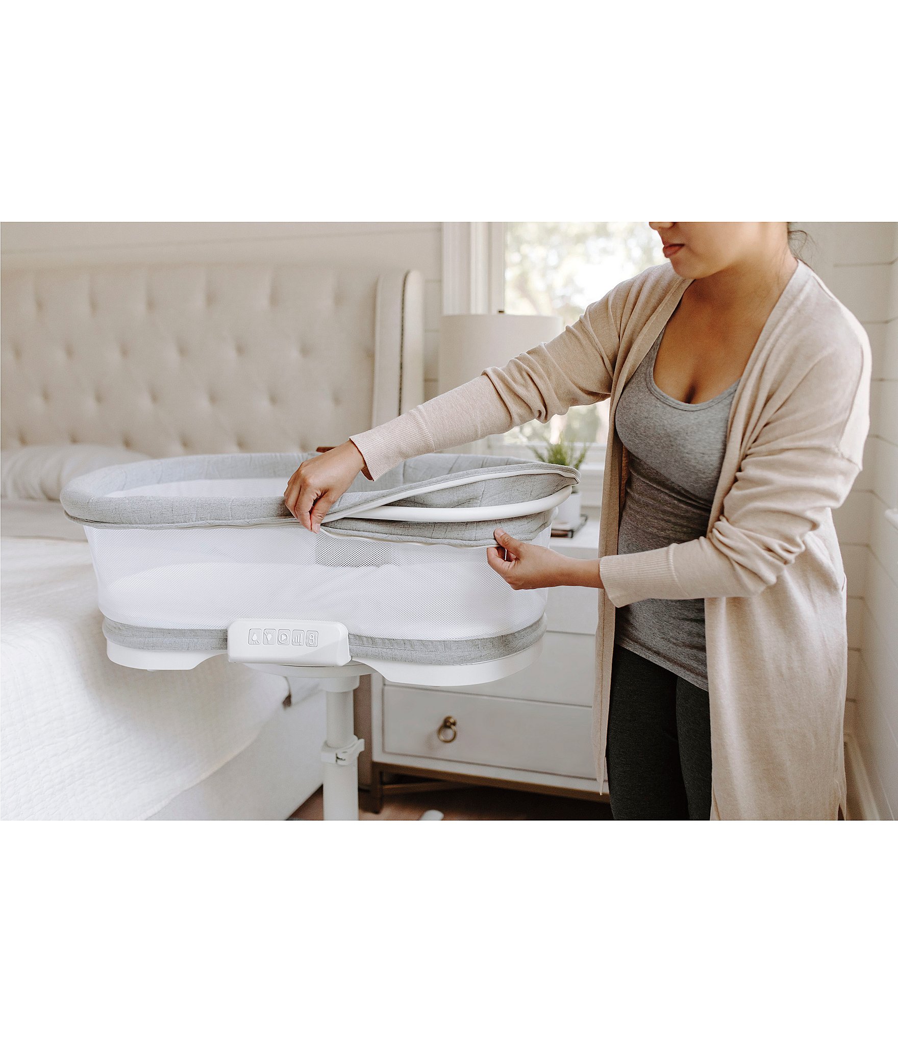 HALO® BassiNest® Swivel Sleeper Luxe Series - Dove Grey Tweed