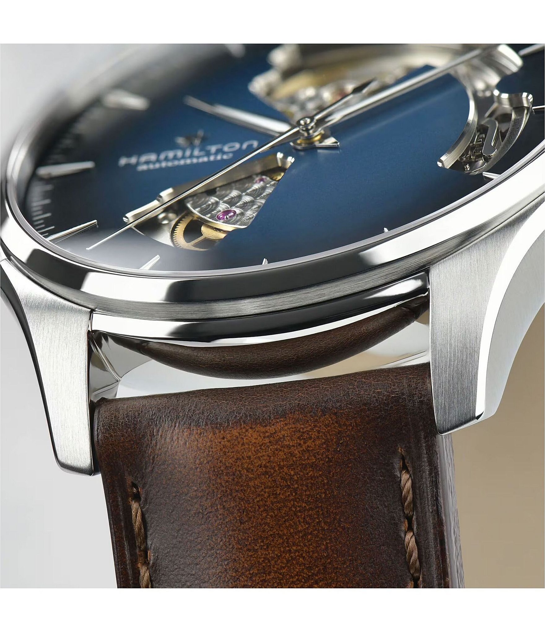 Hamilton Jazzmaster Open Heart Auto Caliber Automatic Brown Leather Strap Watch