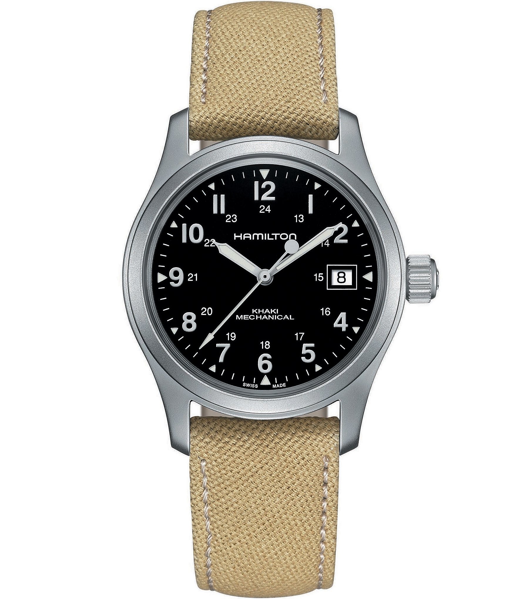 Hamilton Men's Khaki Field Mechanical Beige Canvas Strap Watch