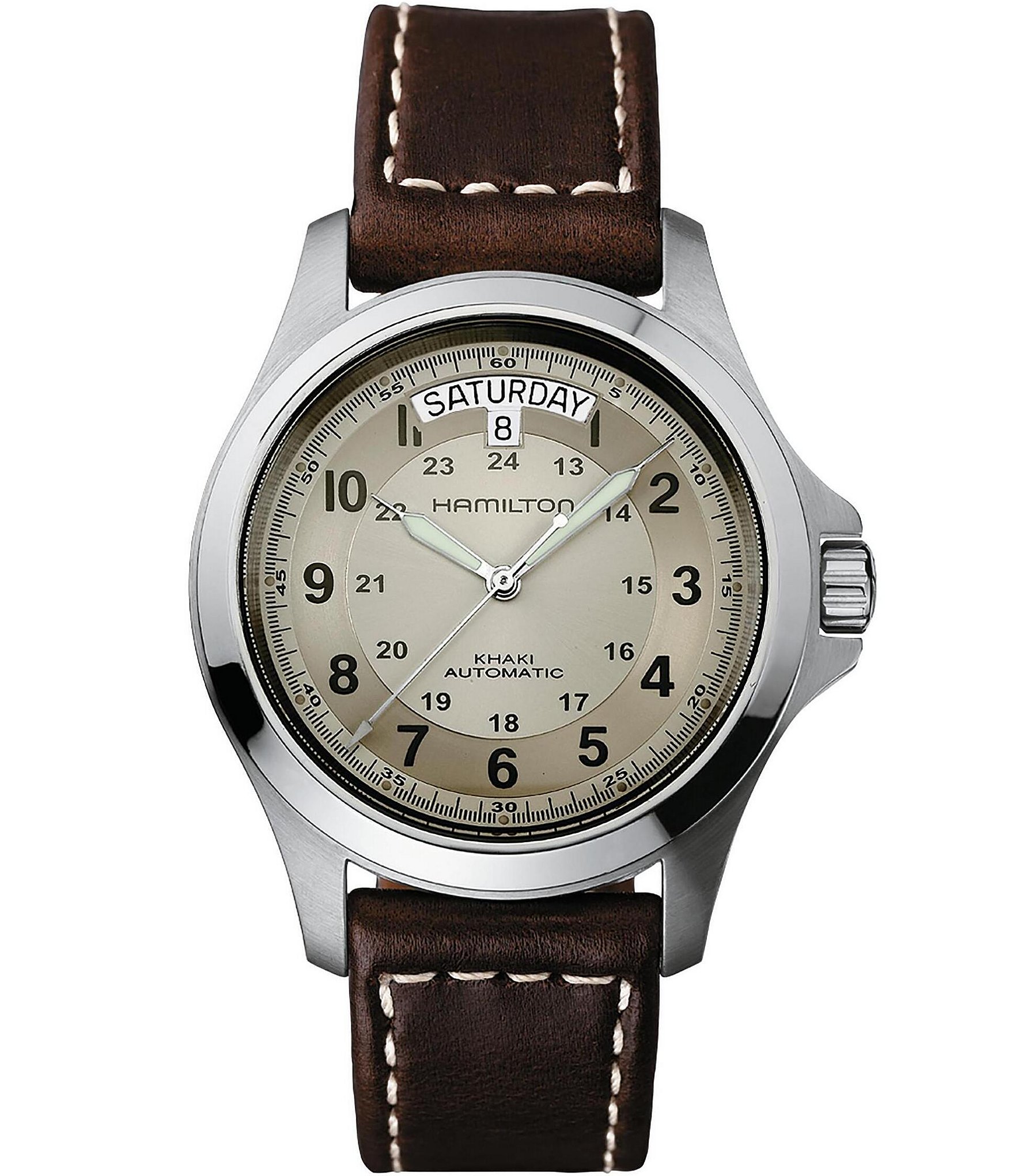 Hamilton Men's Khaki Field King Automatic Leather Strap Watch | Dillard's
