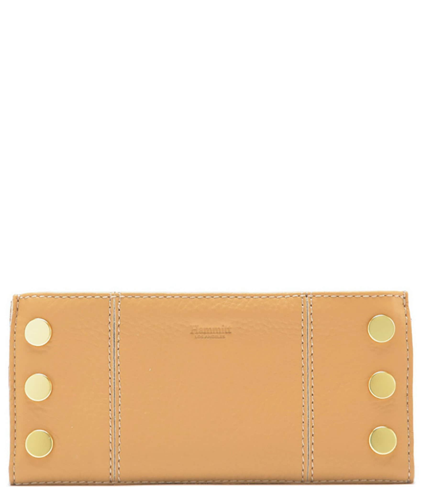 Hammitt 110 North Pebble Leather Gold Studded Checkbook Wallet