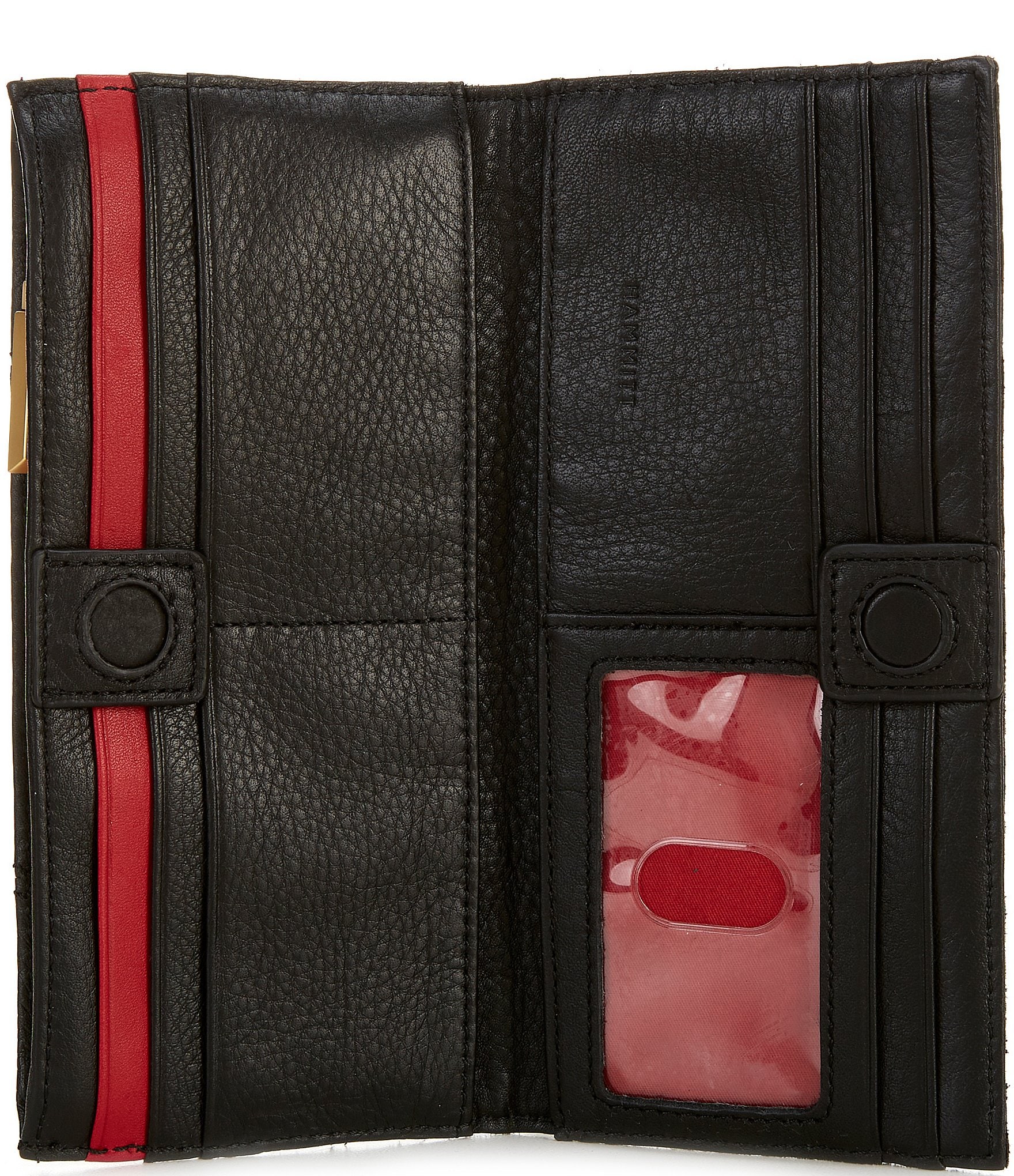 Hammitt 110 North Pebble Leather Gold Studded Checkbook Wallet