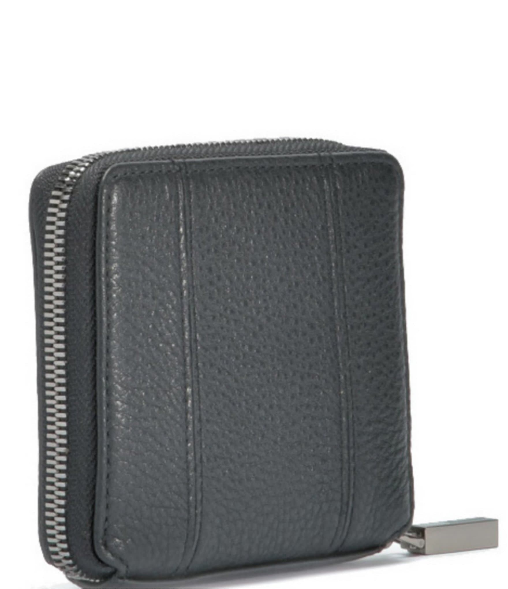 Hammitt 5 North Gunmetal Leather Compact Wallet