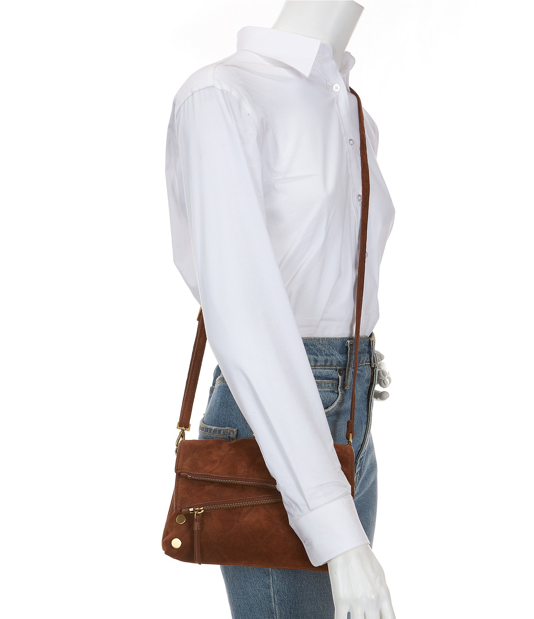 Hammitt Dillon Small Diamond Suede Crossbody Bag